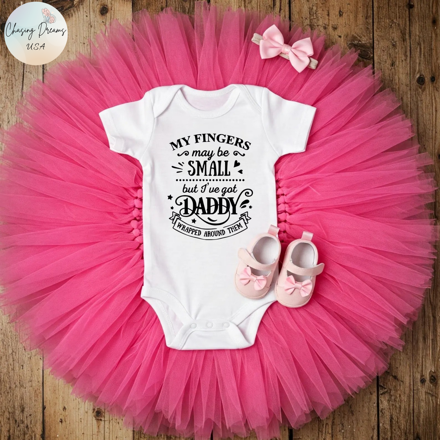Body de bebé "Papá envuelto en mi dedo" | Mono de bebé adorable para papá | Versión orgánica disponible