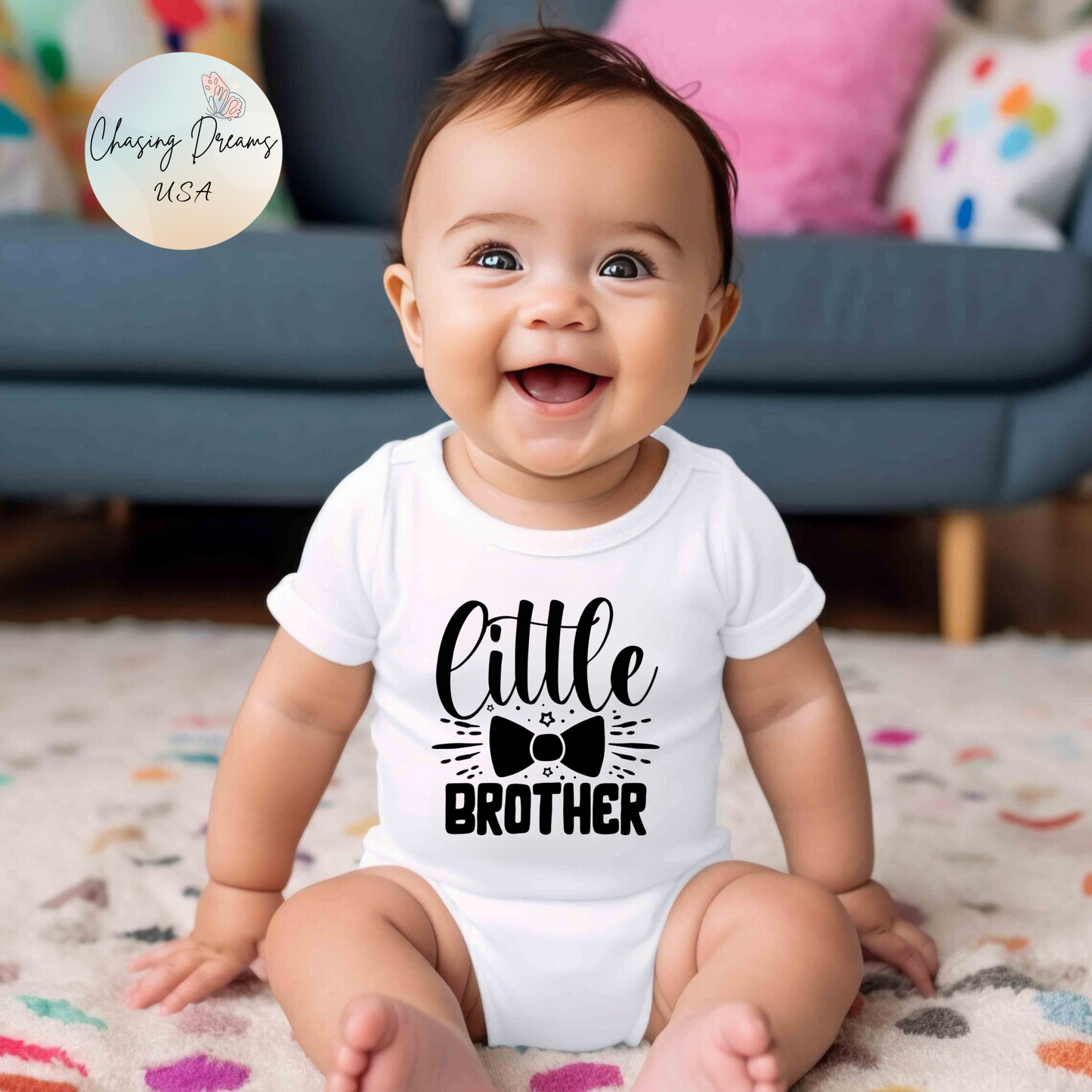 Body de bebé con pajarita para hermanito: mono de bebé con estrellas