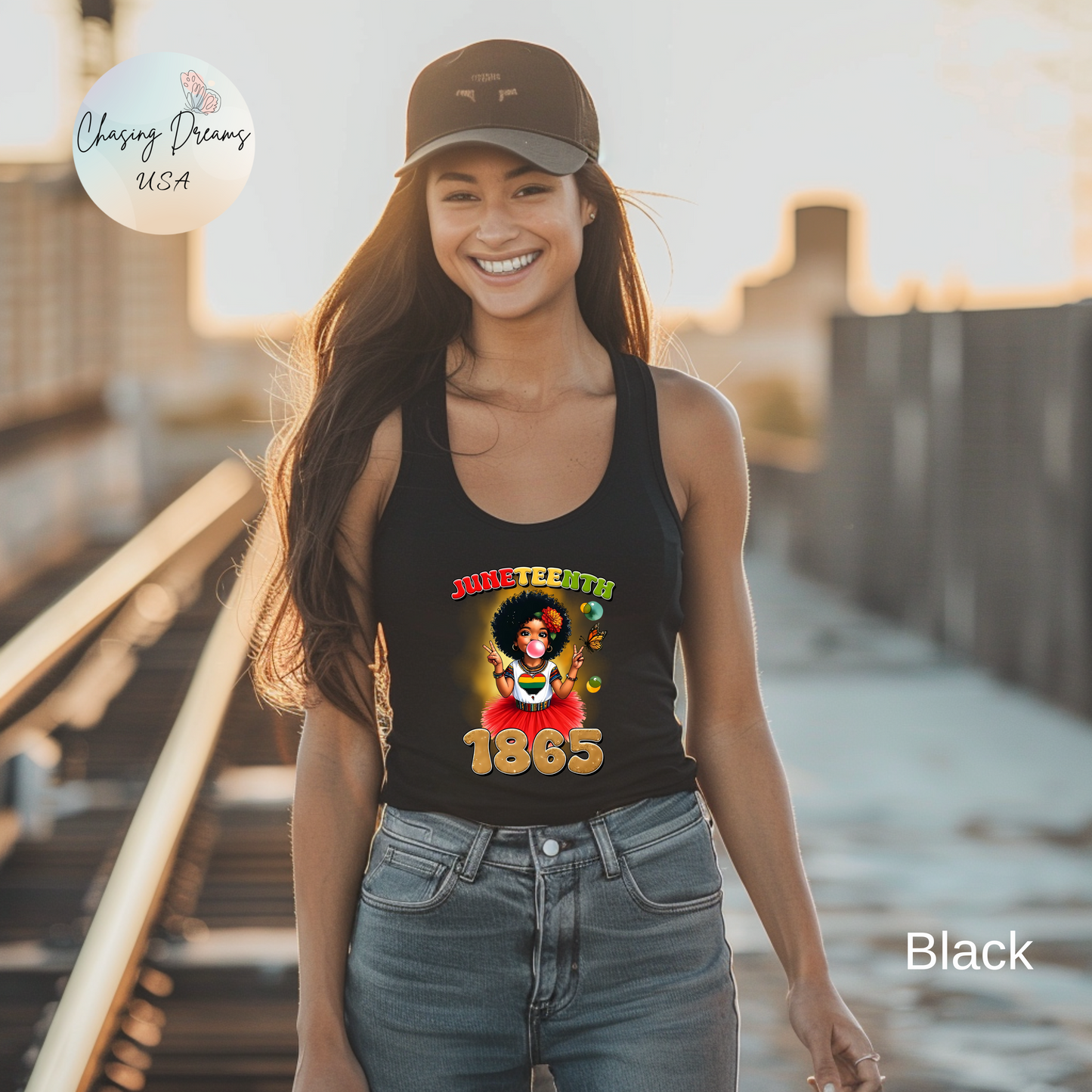 ✊🏽 Juneteenth 1865 – Camiseta sin mangas con espalda deportiva en homenaje a la libertad juvenil