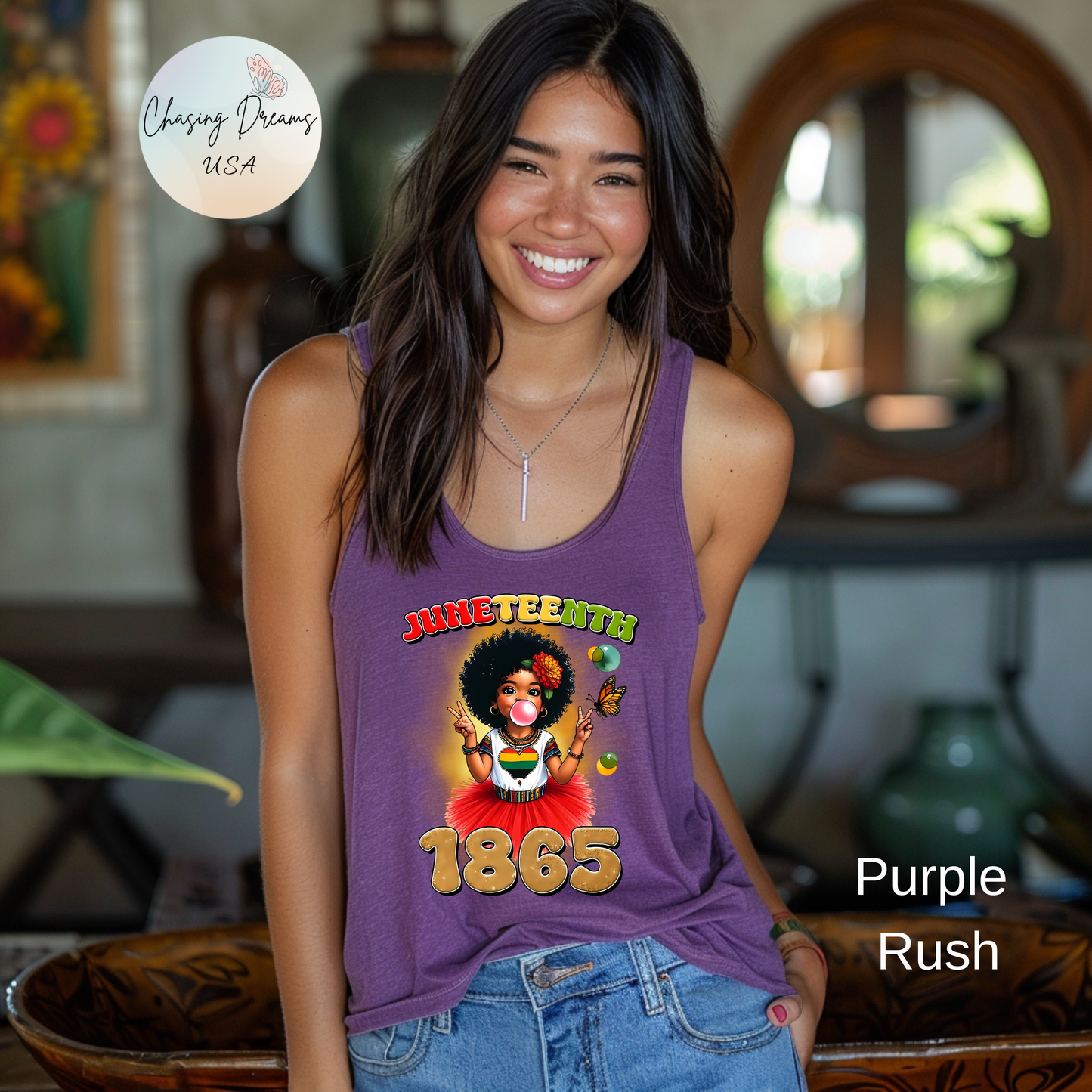 ✊🏽 Juneteenth 1865 – Camiseta sin mangas con espalda deportiva en homenaje a la libertad juvenil