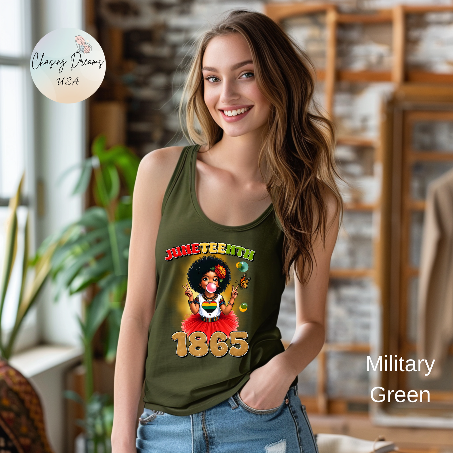 ✊🏽 Juneteenth 1865 – Camiseta sin mangas con espalda deportiva en homenaje a la libertad juvenil