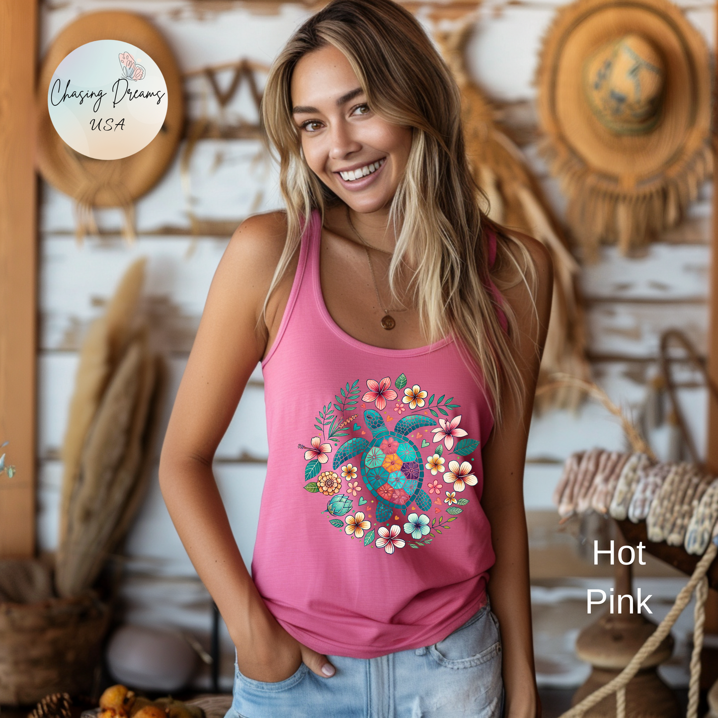 🐢🌊 Serenidad de tortuga marina: camiseta de tirantes con vibraciones pacíficas del océano