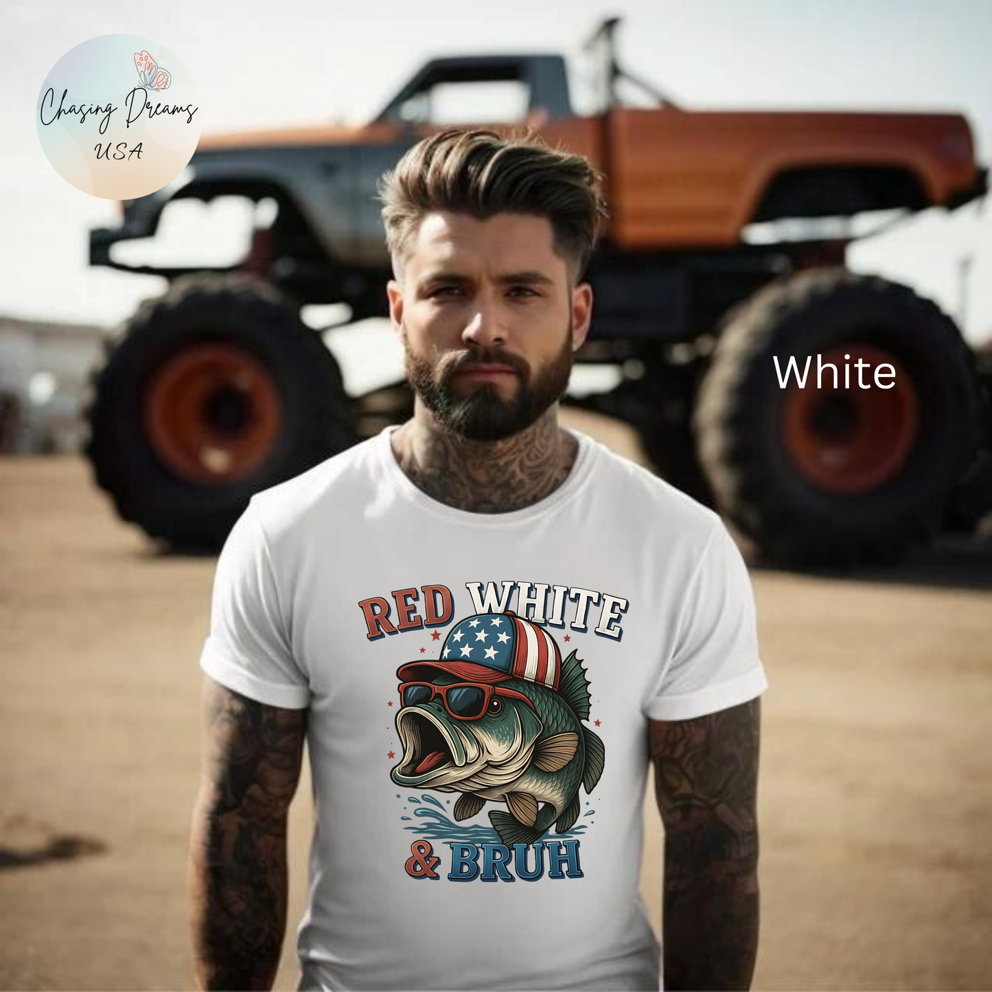 Divertida camiseta patriótica de pescado, con estampado rojo, blanco y negro, unisex, ideal para el 4 de julio, regalo para papá, ideal para barbacoas de verano.