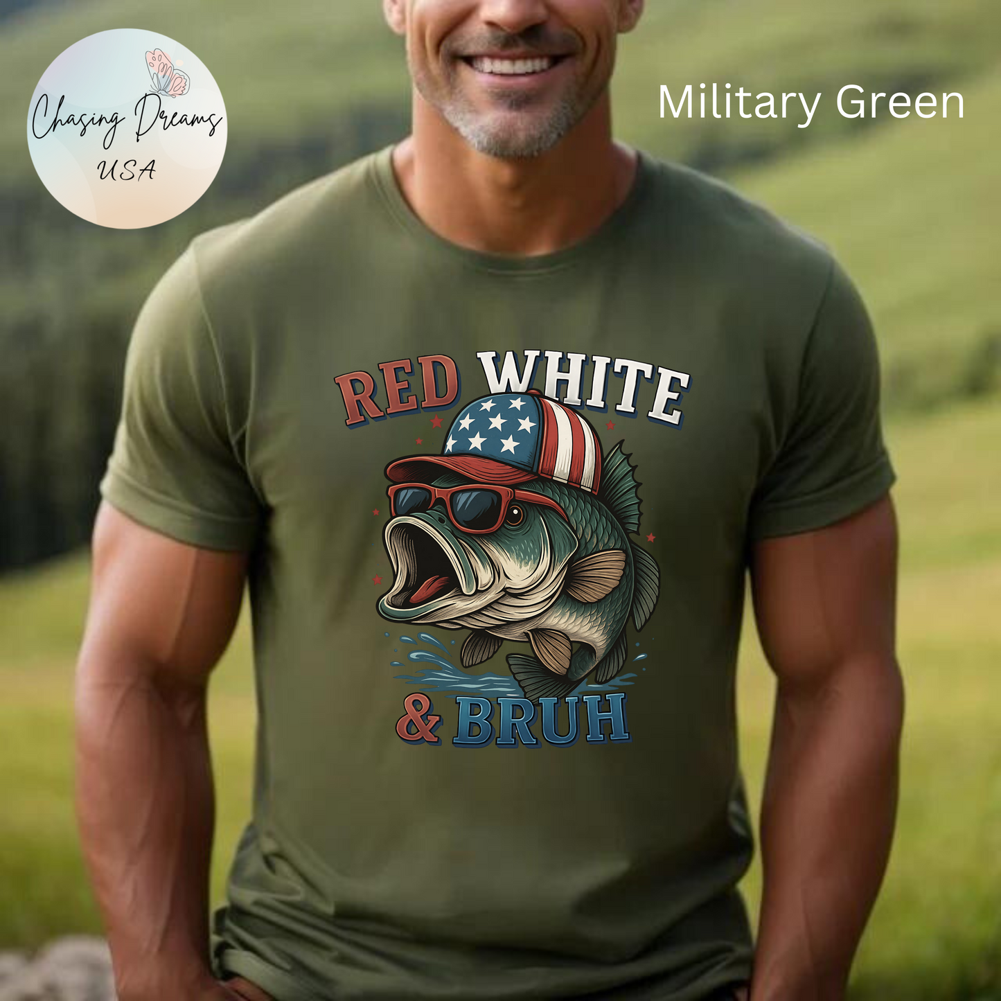 Divertida camiseta patriótica de pescado, con estampado rojo, blanco y negro, unisex, ideal para el 4 de julio, regalo para papá, ideal para barbacoas de verano.