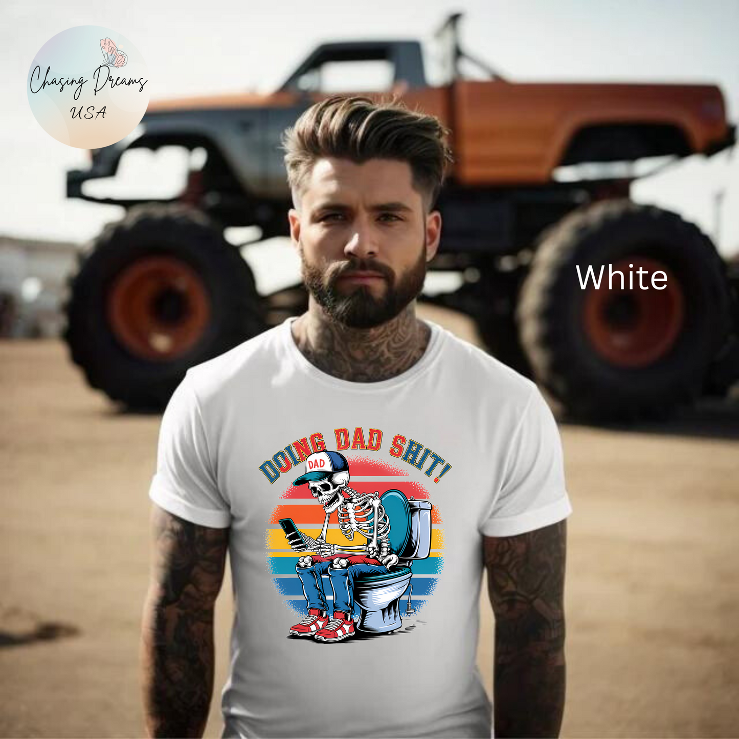 🧻 HACIENDO CABRAS DE PAPÁ | Camiseta gráfica divertida con esqueleto en el inodoro