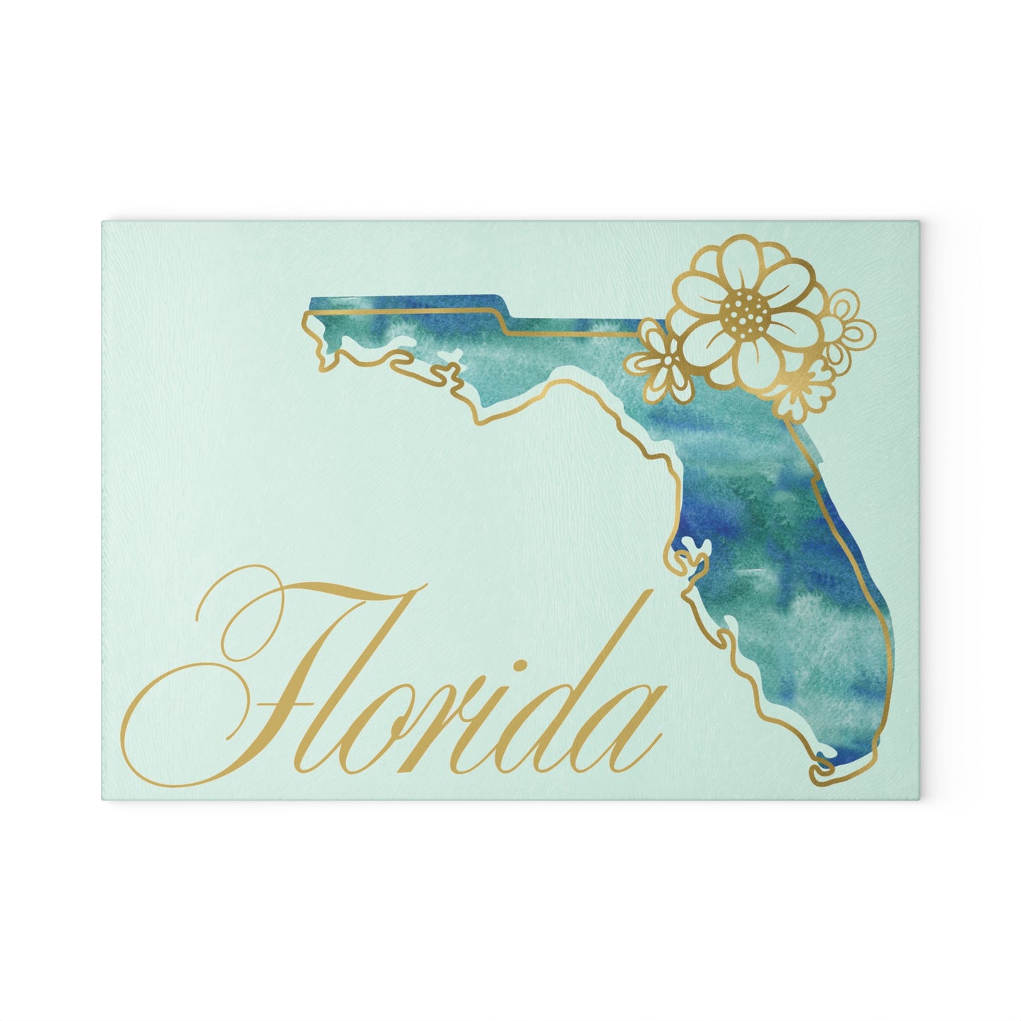 🌴 Florida State Floral Cutting Board – Sunshine State Elegance for Your Kitchen