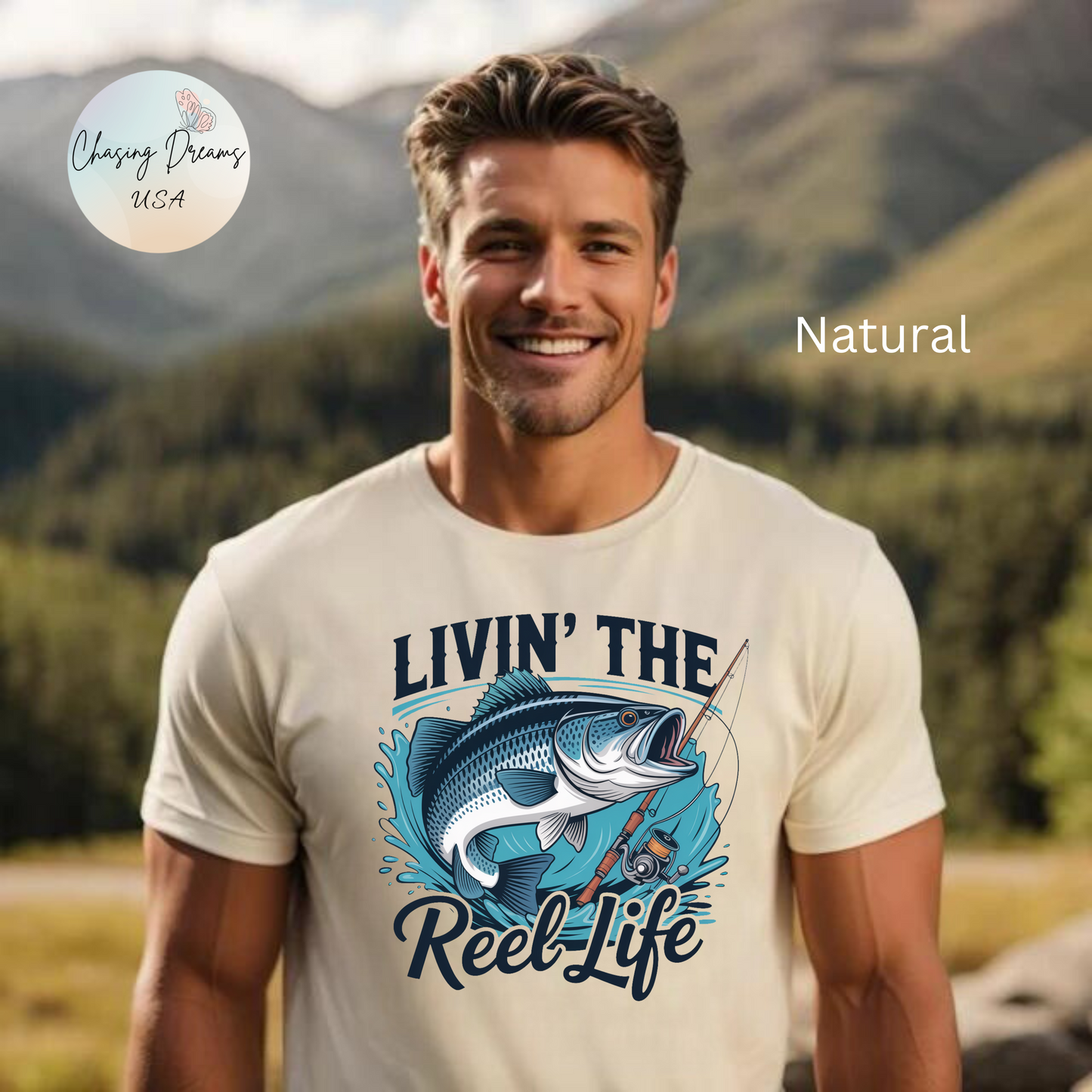 🎣 Livin’ the Reel Life Fishing T-Shirt – Perfect Gift for Anglers! 🐟