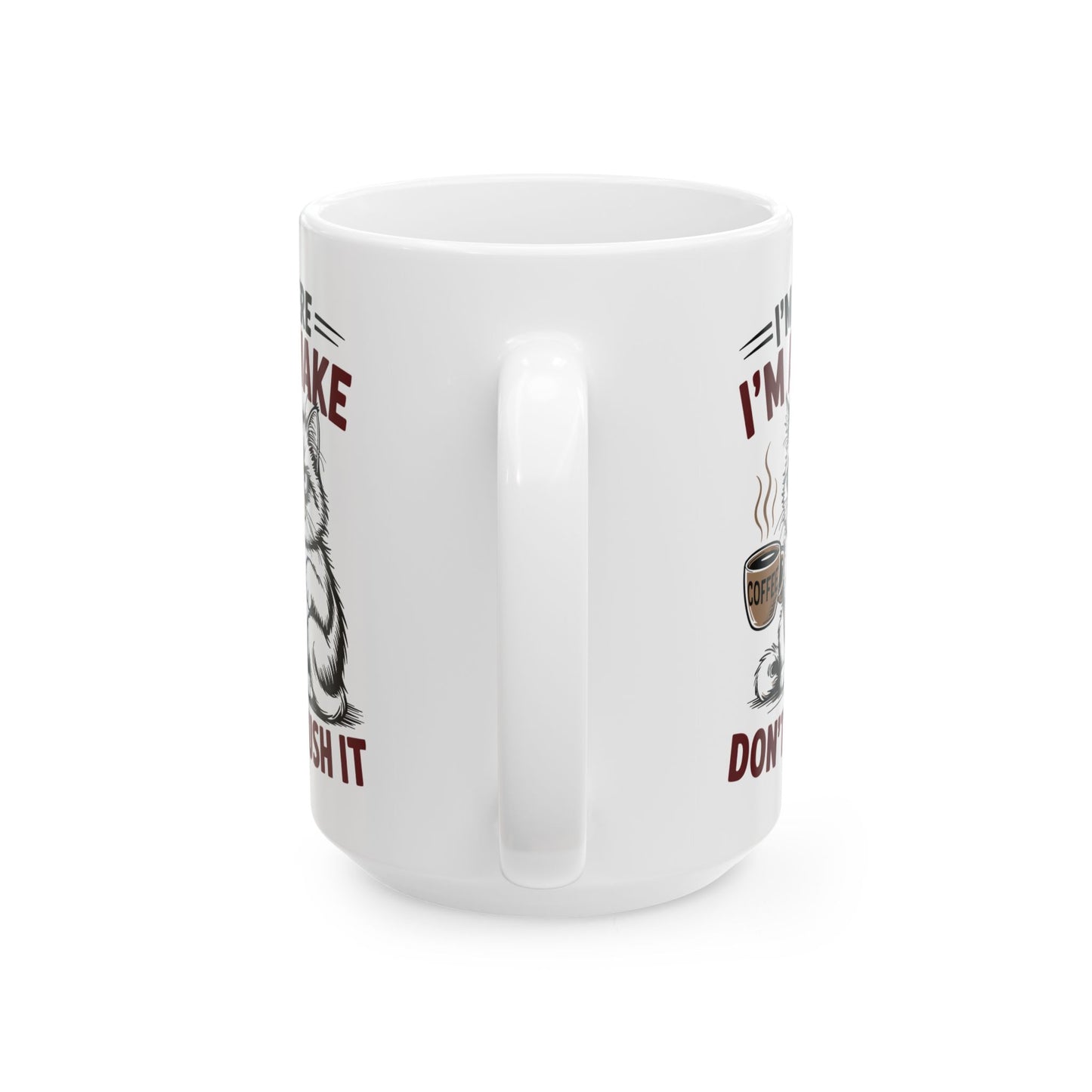 ☕ Estoy despierto, no presiones – Taza de café de Grumpy Cat para guerreros del buen humor matutino