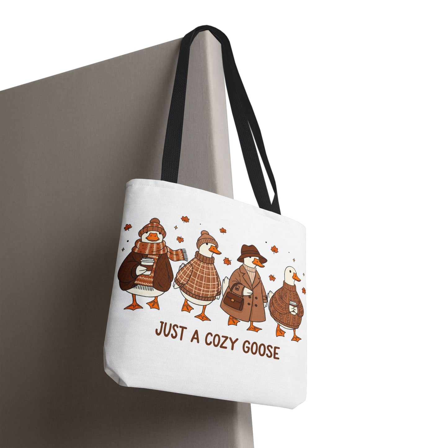 🪶 Just a Cozy Goose Tote Bag – Fall Fashion with Feathered Charm