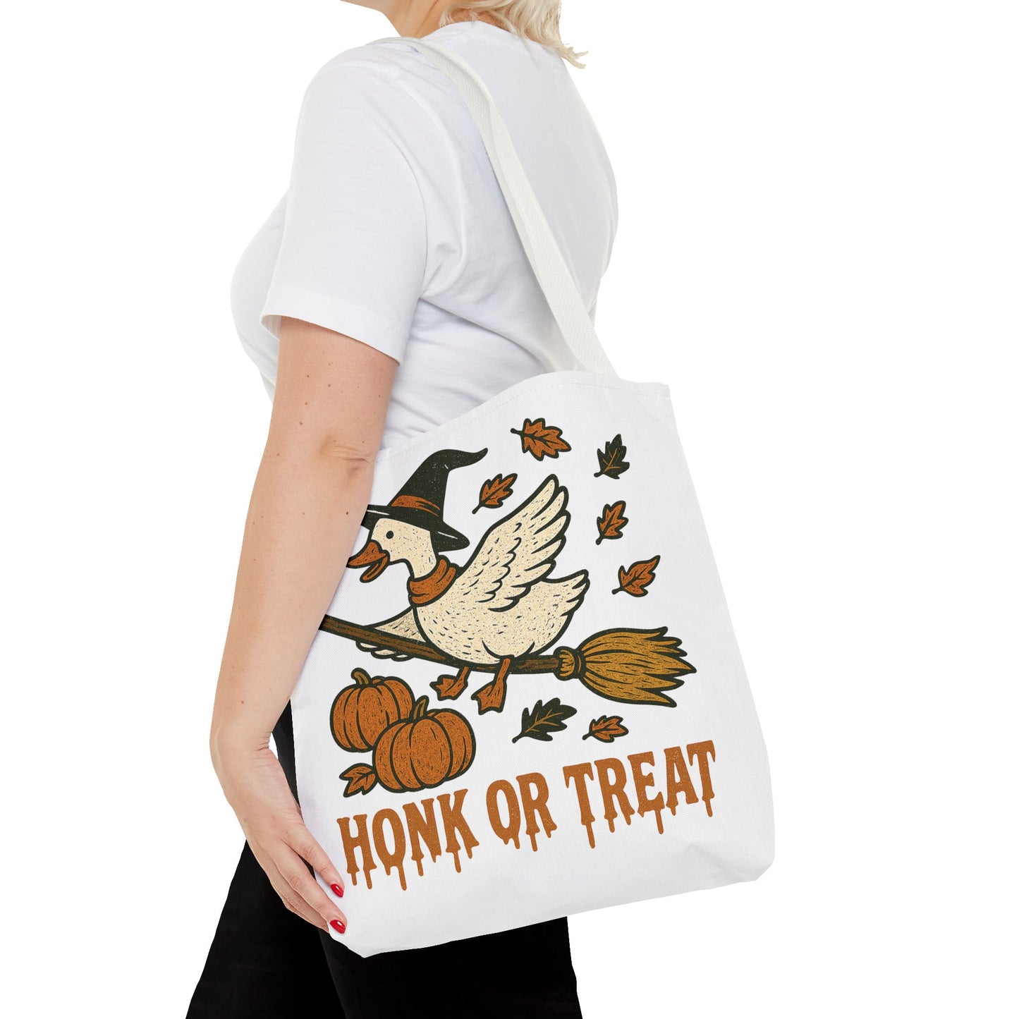 ๐ช Honk or Treat Goose Halloween Tote Bag โ Witchy Whimsy for Spooky Season ๐๐