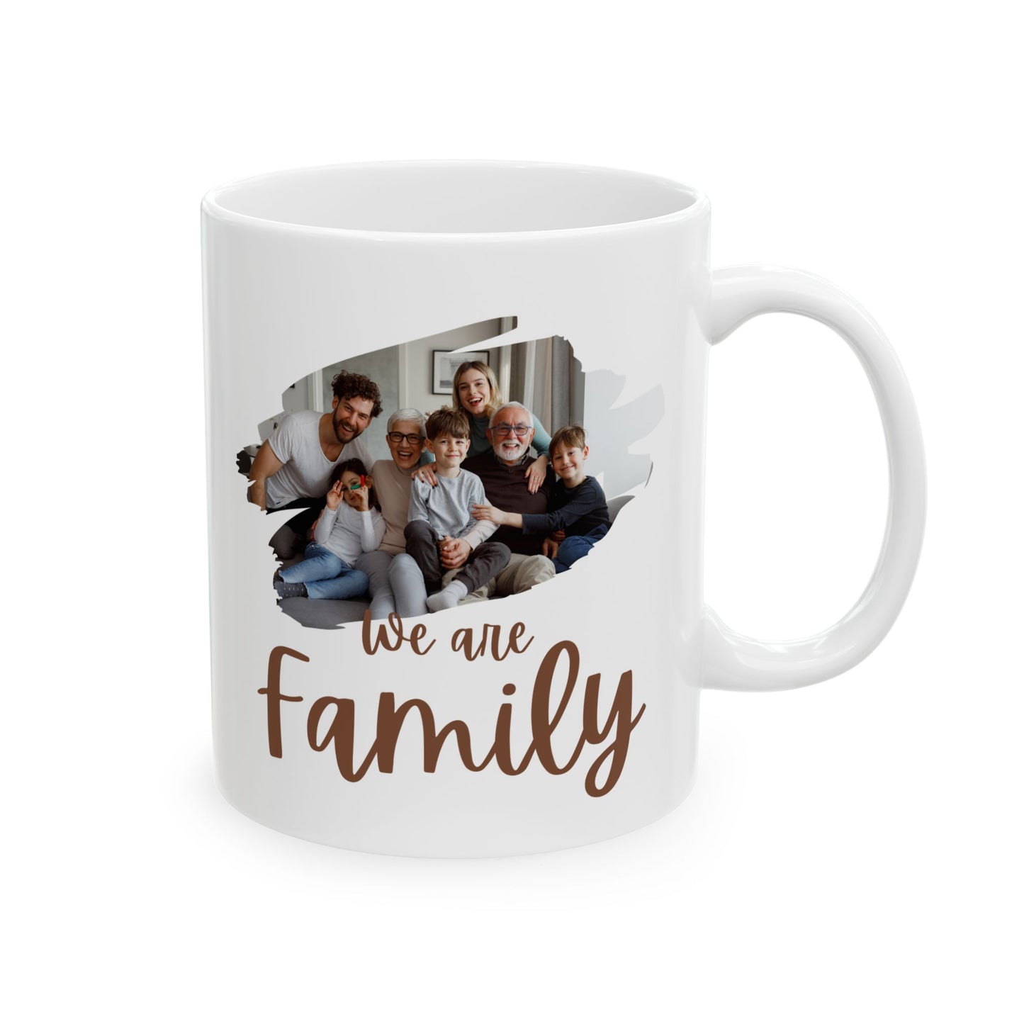 Taza personalizada con foto familiar "Somos Familia" 🏠