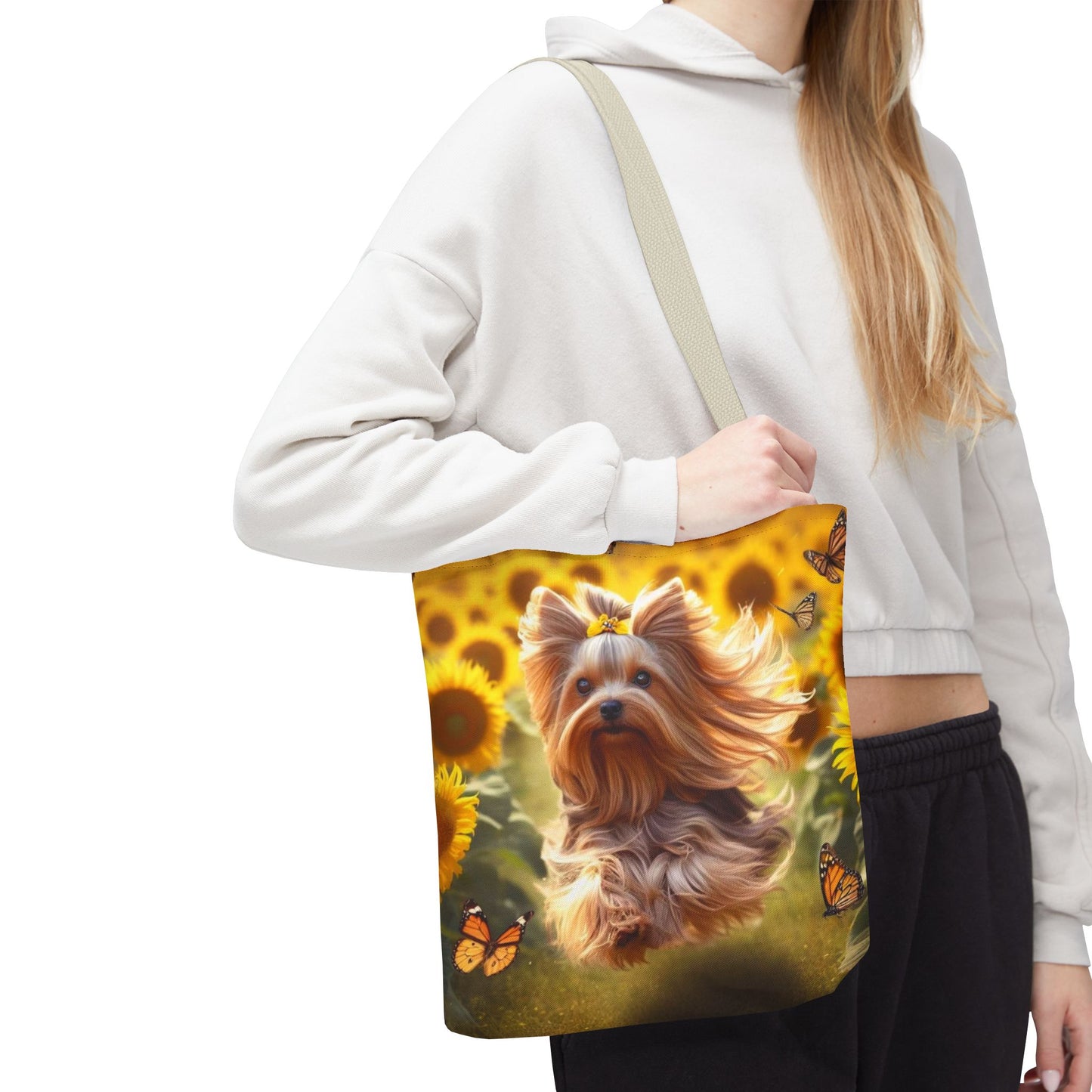 Adorable bolso de mano Yorkie: ¡perfecto para los amantes de los perros en movimiento!