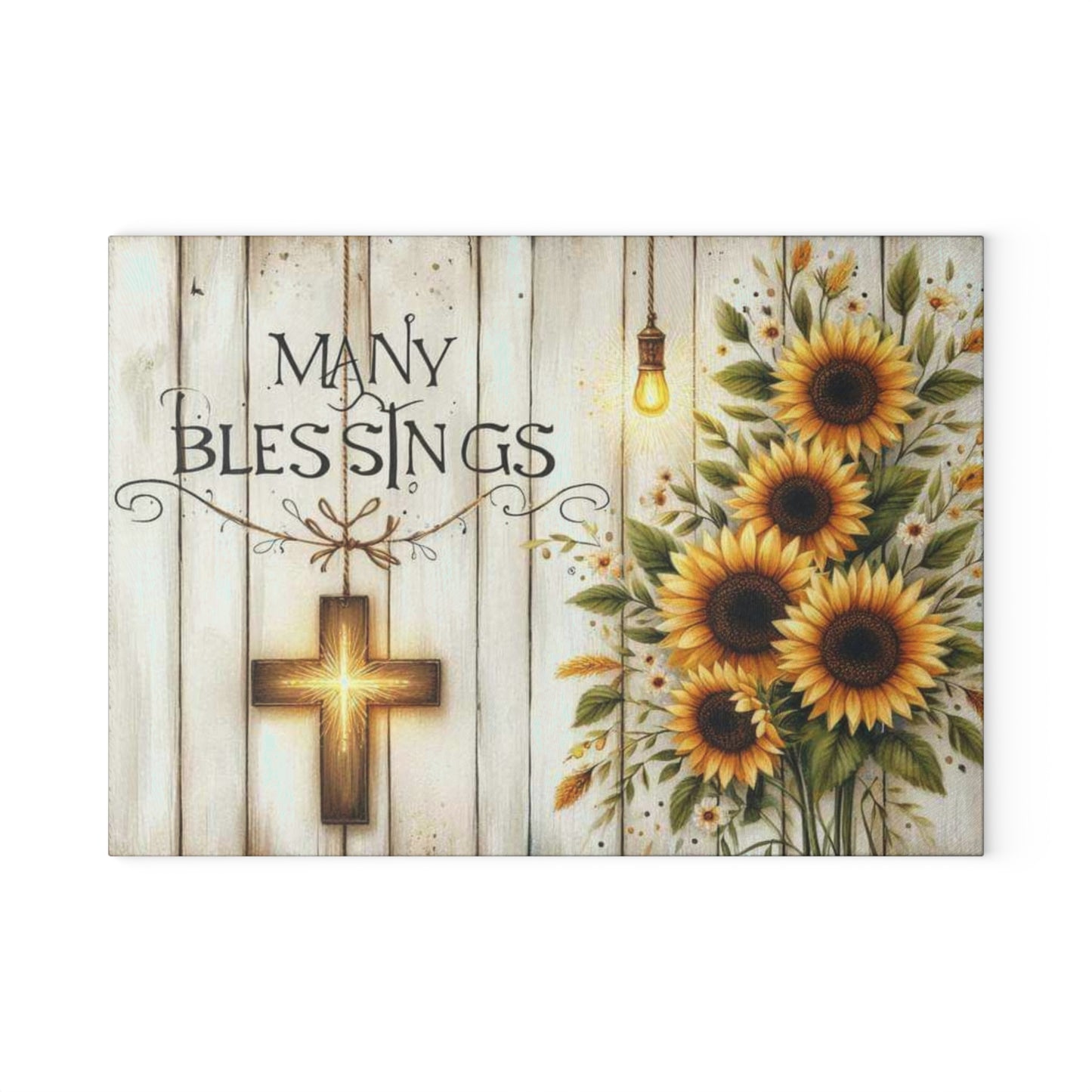Tabla de cortar de vidrio inspiradora, regalo de Pascua, cruz y flores, ideal para regalar, decoración inspirada en la fe, decoración de cocina, regalos cristianos.
