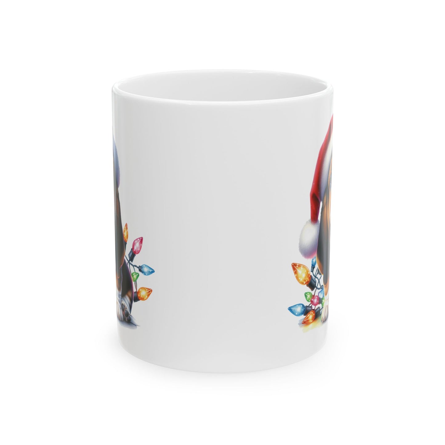 🎄 Basset Hound Christmas Mug – Festive Floppy Ears & Holiday Cheer 🐾
