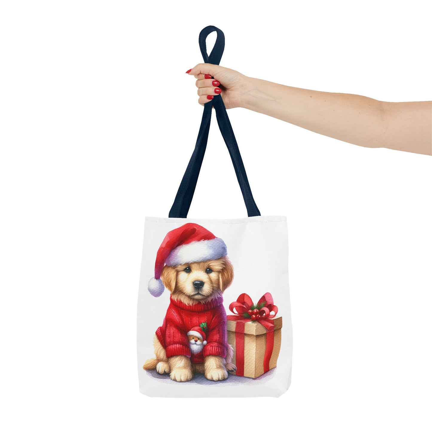 🎄 Golden Retriever Puppy Christmas Tote Bag – Festive Charm for Dog Lovers 🐶
