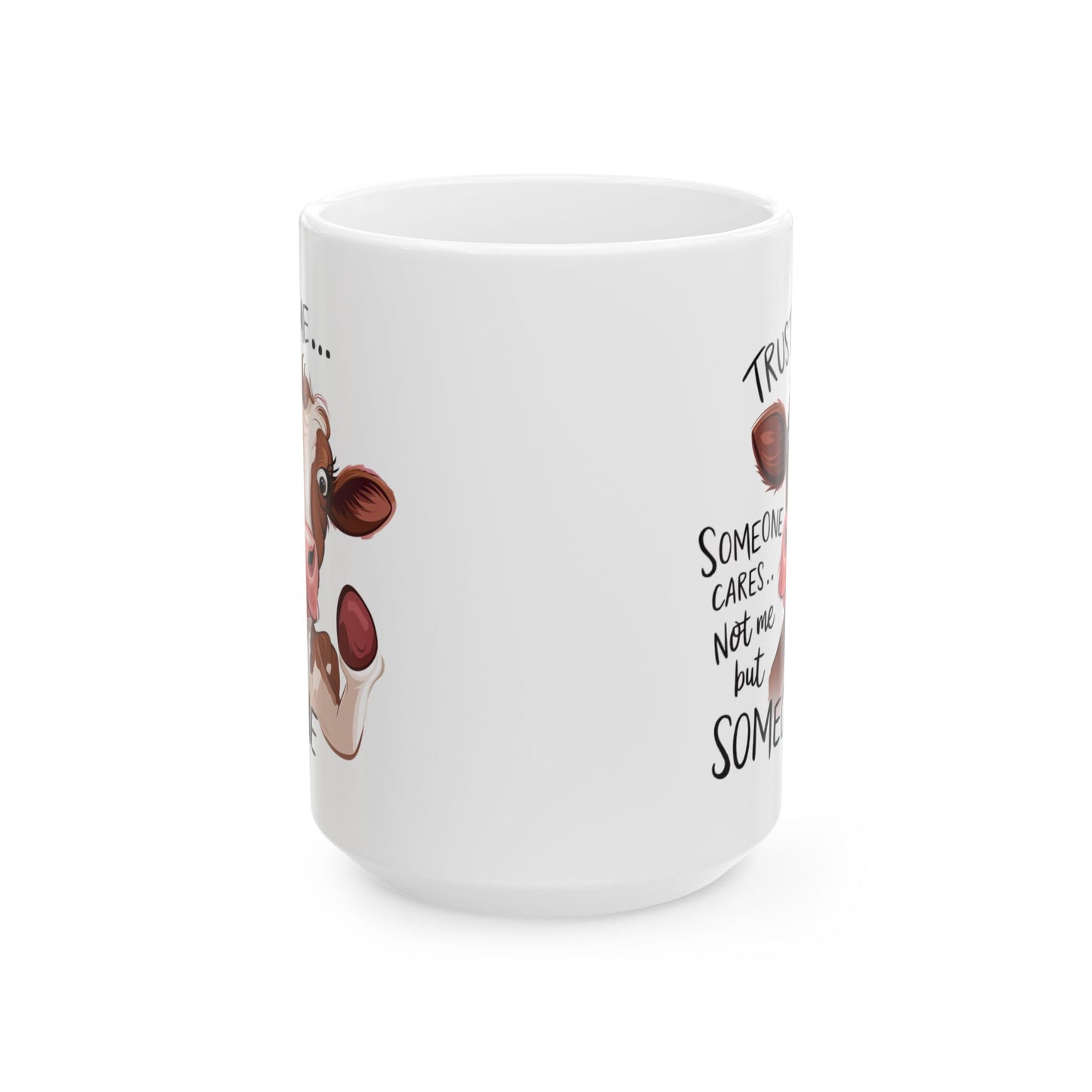 Confía en mí... No en mí, sino en alguien: divertida taza de vaca para almas sarcásticas ☕
