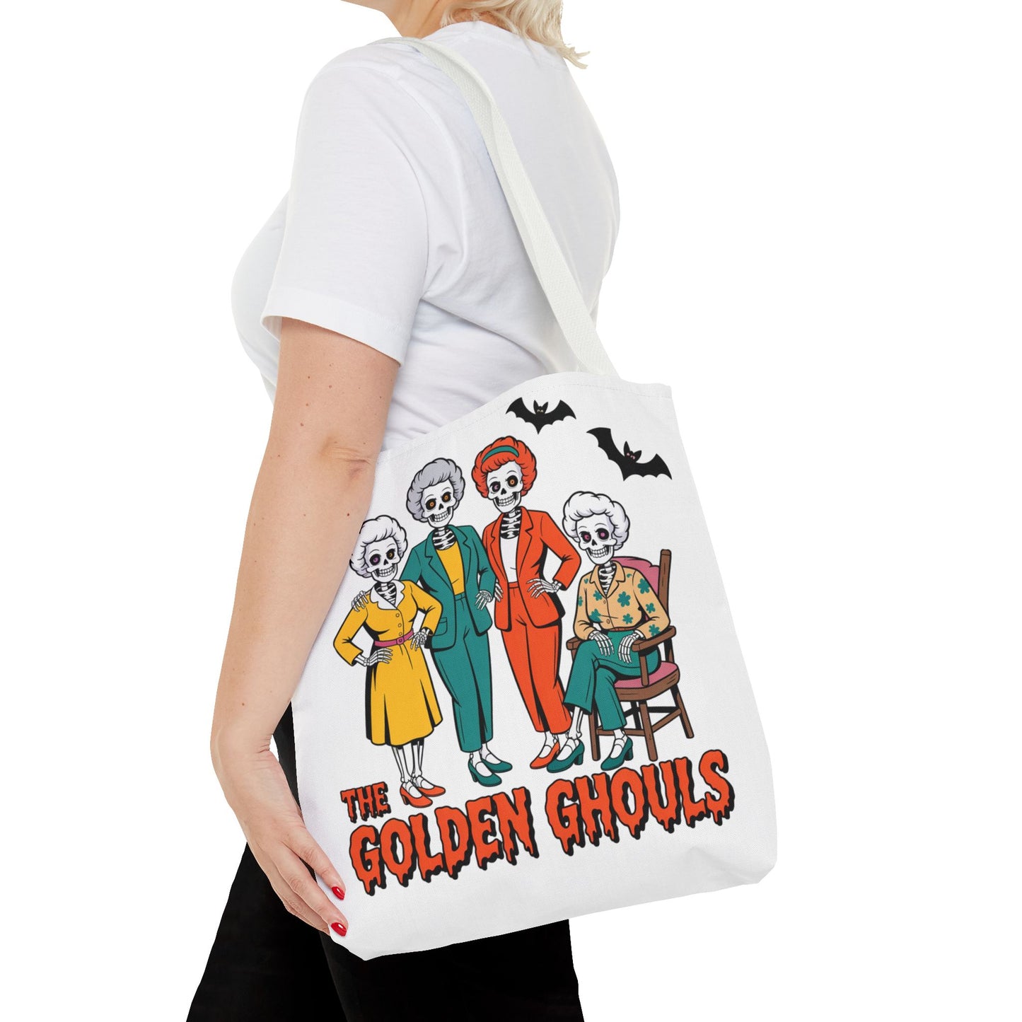 ๐ค Retro Skeleton Squad Tote Bag โ Spooky Chic Style for Halloween ๐ป๐