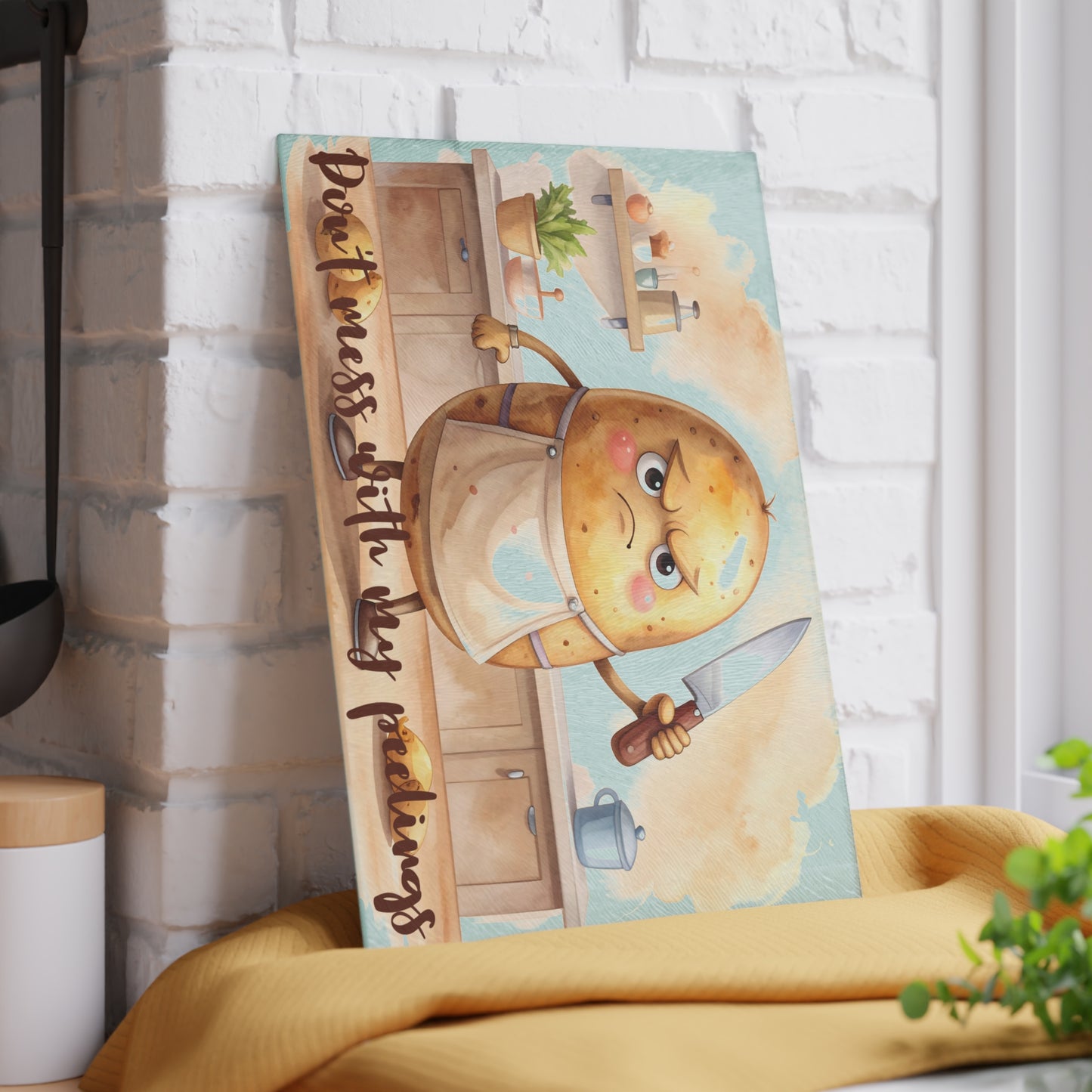 🥔 Don’t Mess With My Peelings – Funny Potato Cutting Board