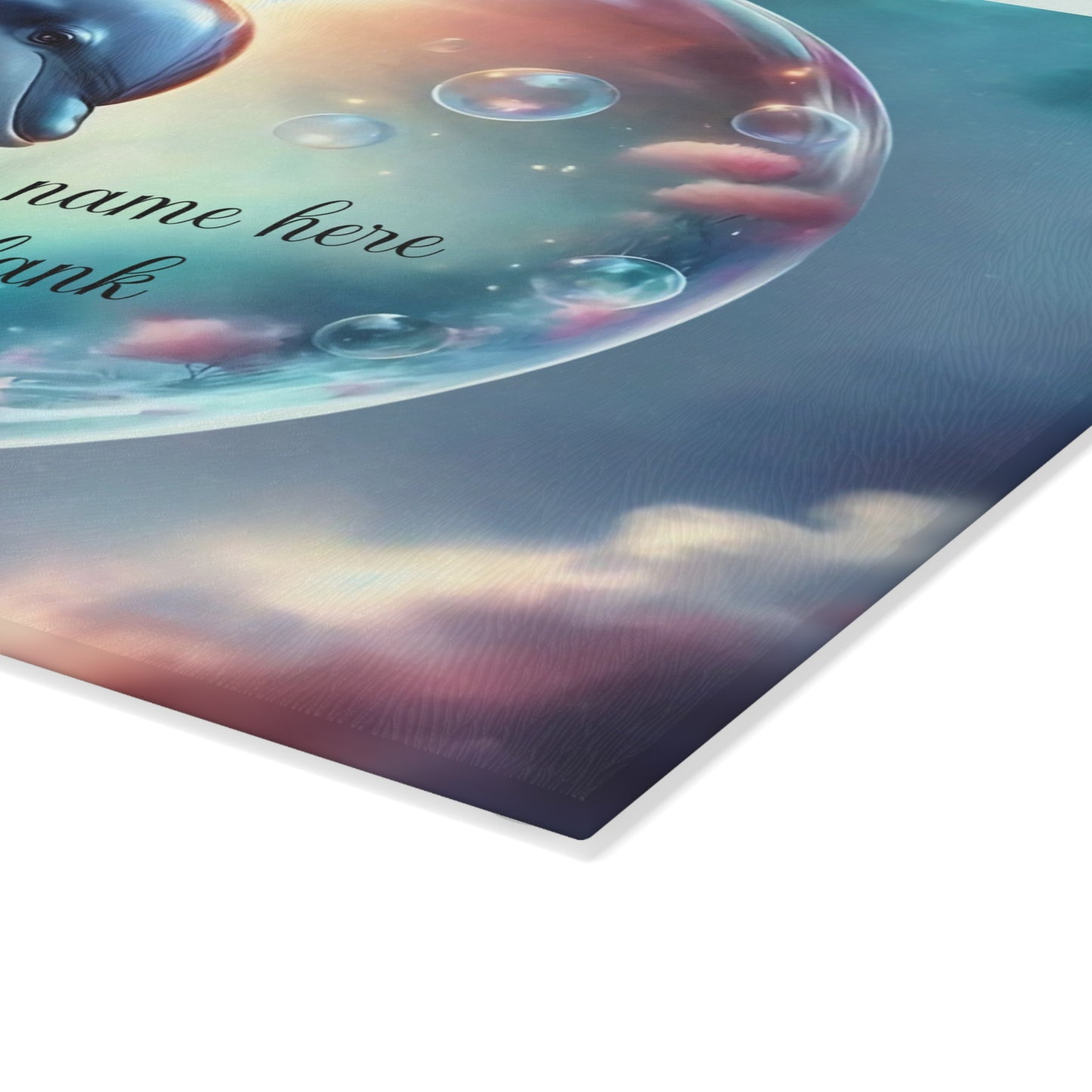 Tabla de cortar con diseño de delfín, vidrio templado con vibrantes escenas de delfines, regalo para chef, regalo para ella, regalo de boda o inauguración de la casa.