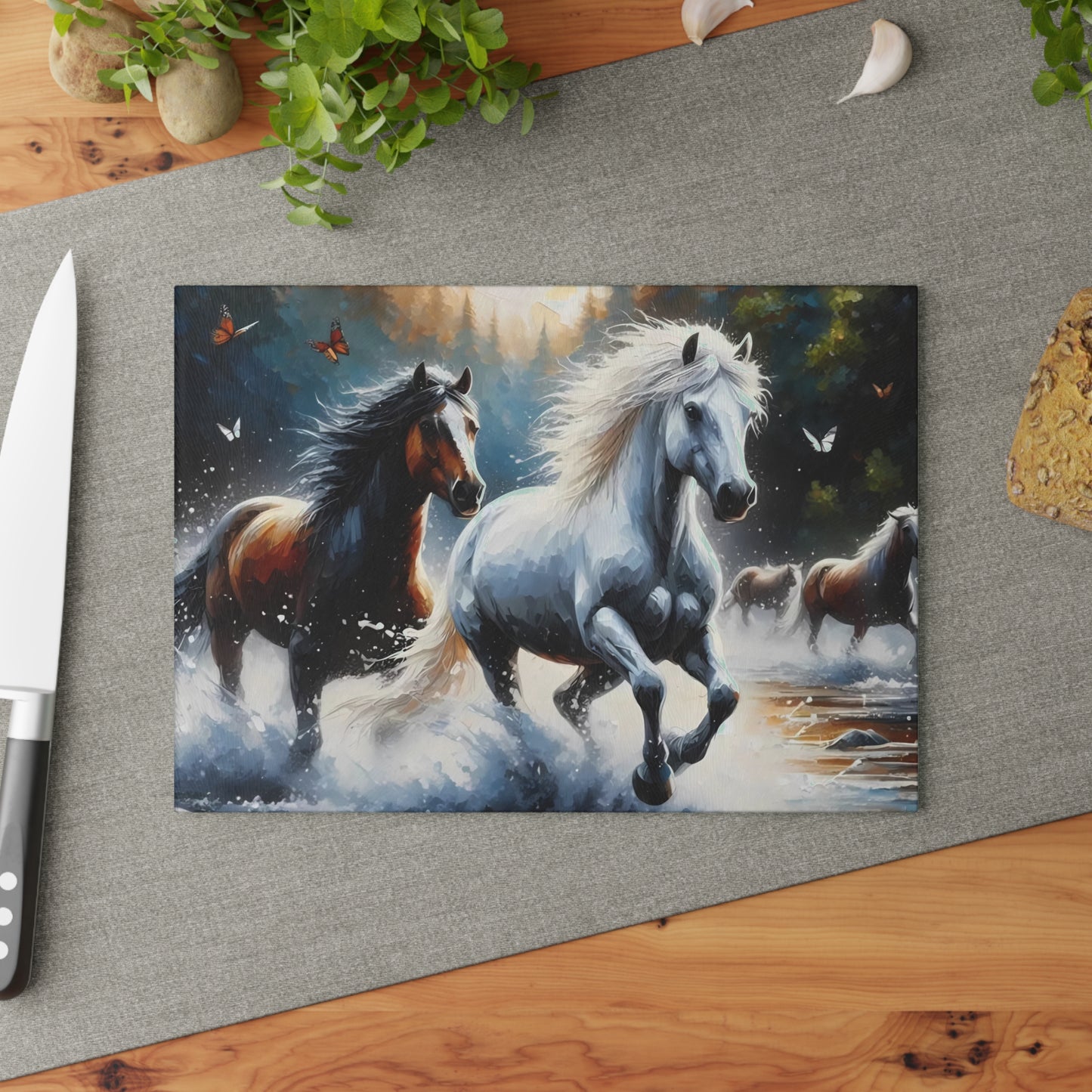 🐎 Wild Horses Cutting Board – Untamed Beauty for Your Rustic Kitchen