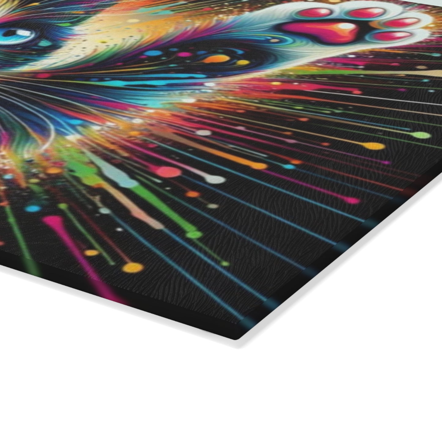 🐾 Rainbow Cat Cutting Board – Psychedelic Feline Art That Pops in Your Kitchen