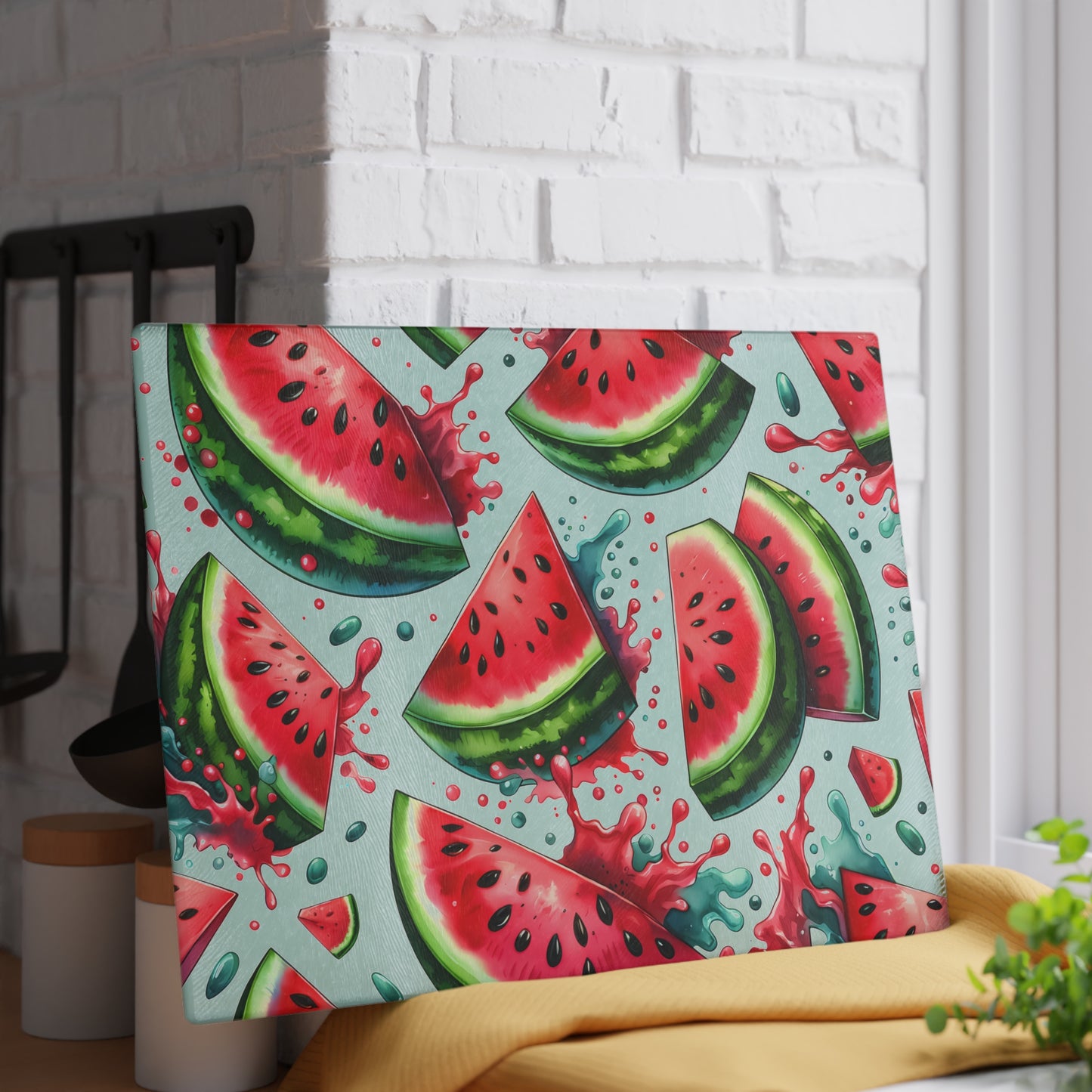 Tabla de cortar con diseño de sandía: Diversión veraniega, dulce y jugosa para tu cocina