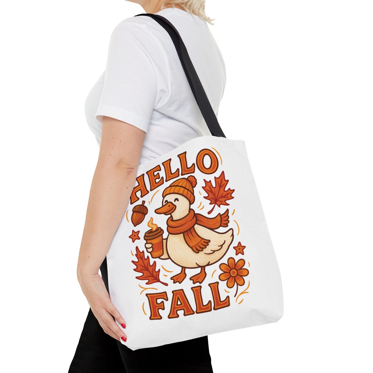 🧡 Hello Fall Duck Tote Bag – Cozy Autumn Vibes & Feathered Charm 🍂🦆