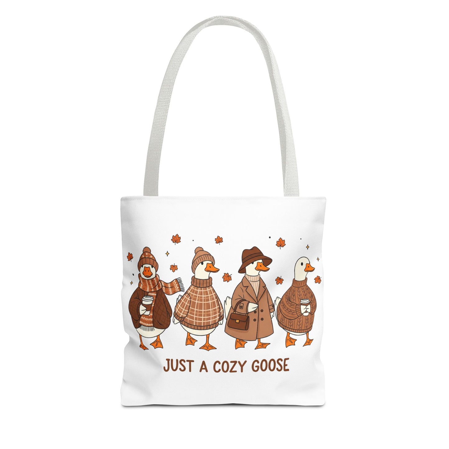 🪶 Just a Cozy Goose Tote Bag – Fall Fashion with Feathered Charm