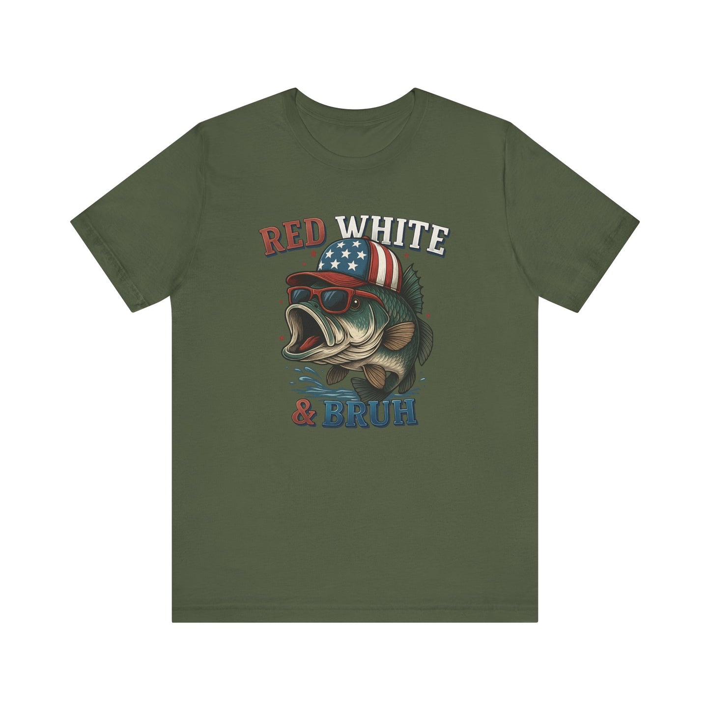 Divertida camiseta patriótica de pescado, con estampado rojo, blanco y negro, unisex, ideal para el 4 de julio, regalo para papá, ideal para barbacoas de verano.