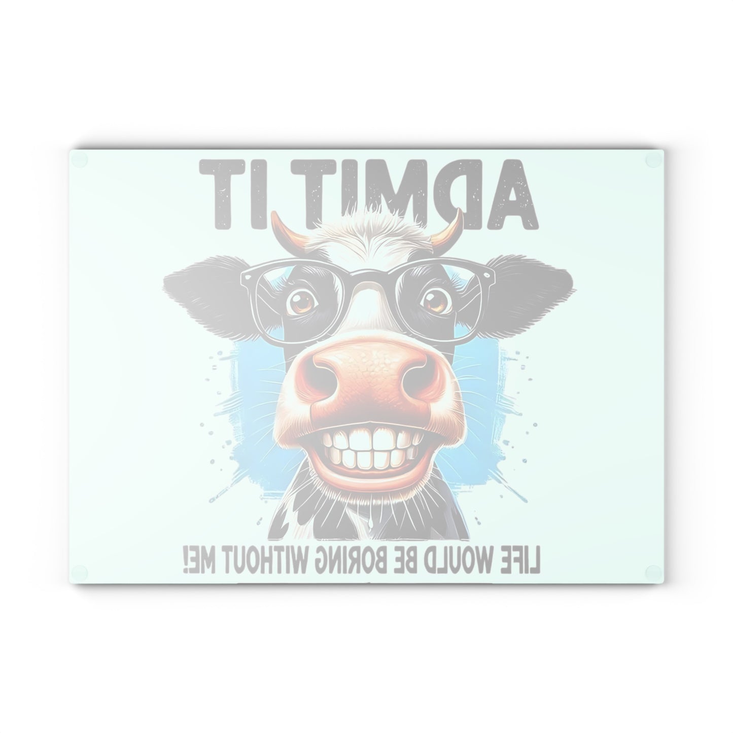 Tabla de cortar de vaca, decoración de cocina divertida, regalo para amantes de las vacas, tabla de cortar de vidrio, accesorio de cocina peculiar, tabla de cortar humorística, decoración de vaca