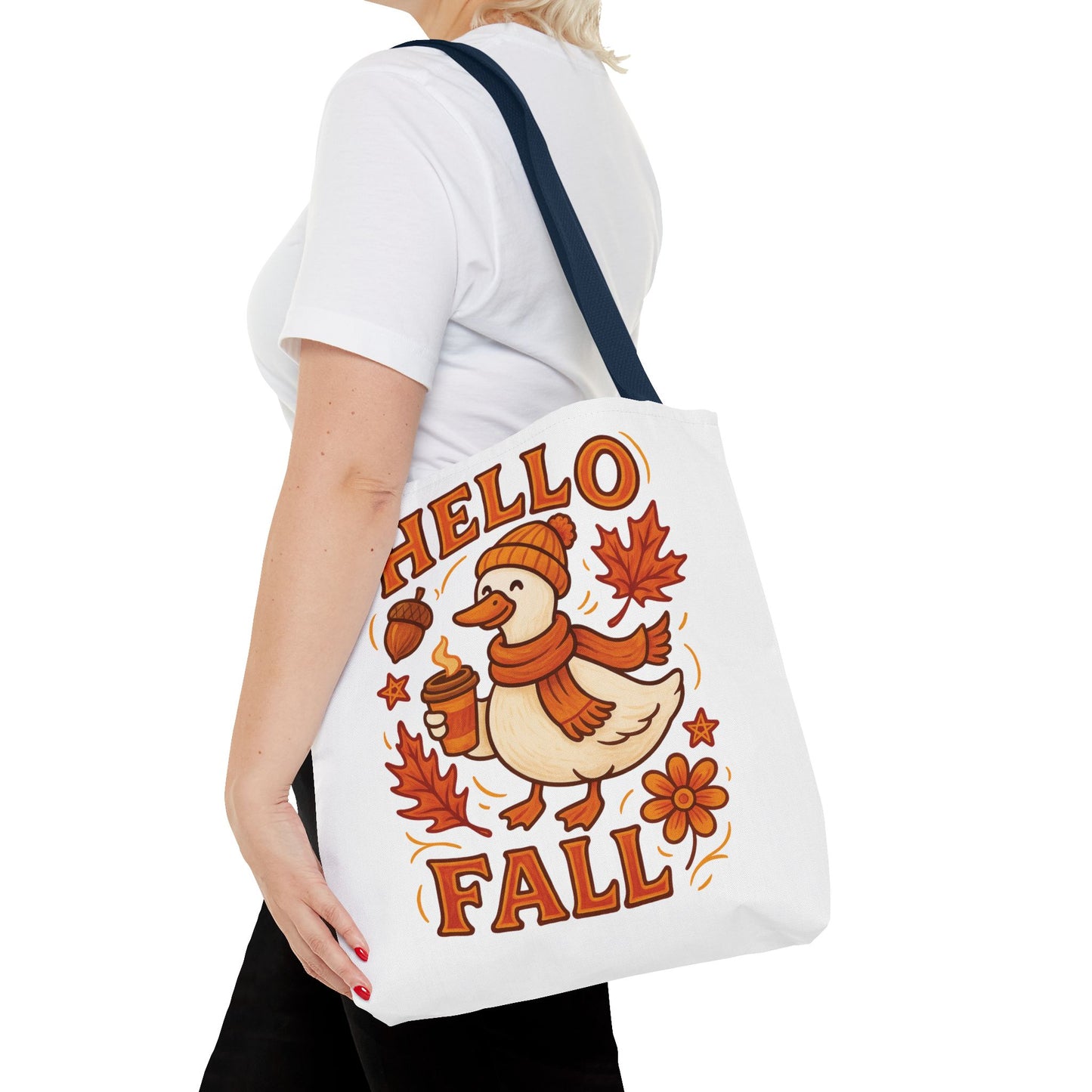 🧡 Hello Fall Duck Tote Bag – Cozy Autumn Vibes & Feathered Charm 🍂🦆