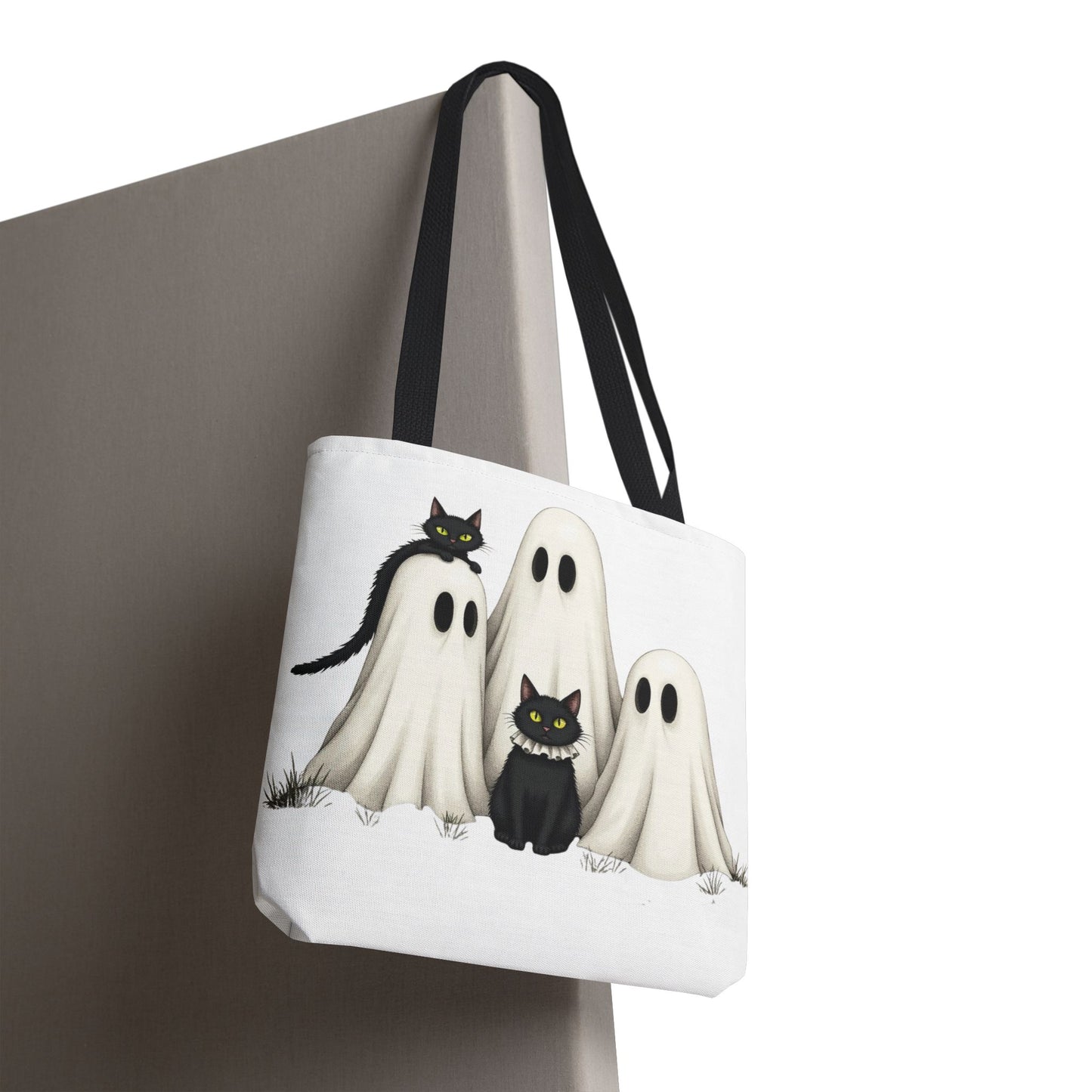 ๐โโฌ Ghosts & Black Cats Halloween Tote Bag โ Spooky Chic Retro Vibes ๐ป๐