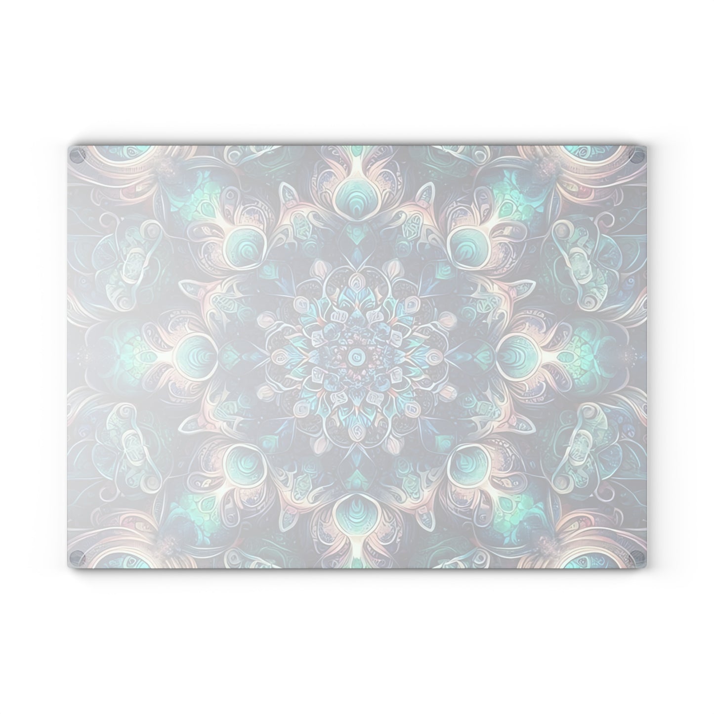 Tabla de cortar de vidrio templado con arte abstracto | Decoración de cocina moderna | Pieza de exhibición artística