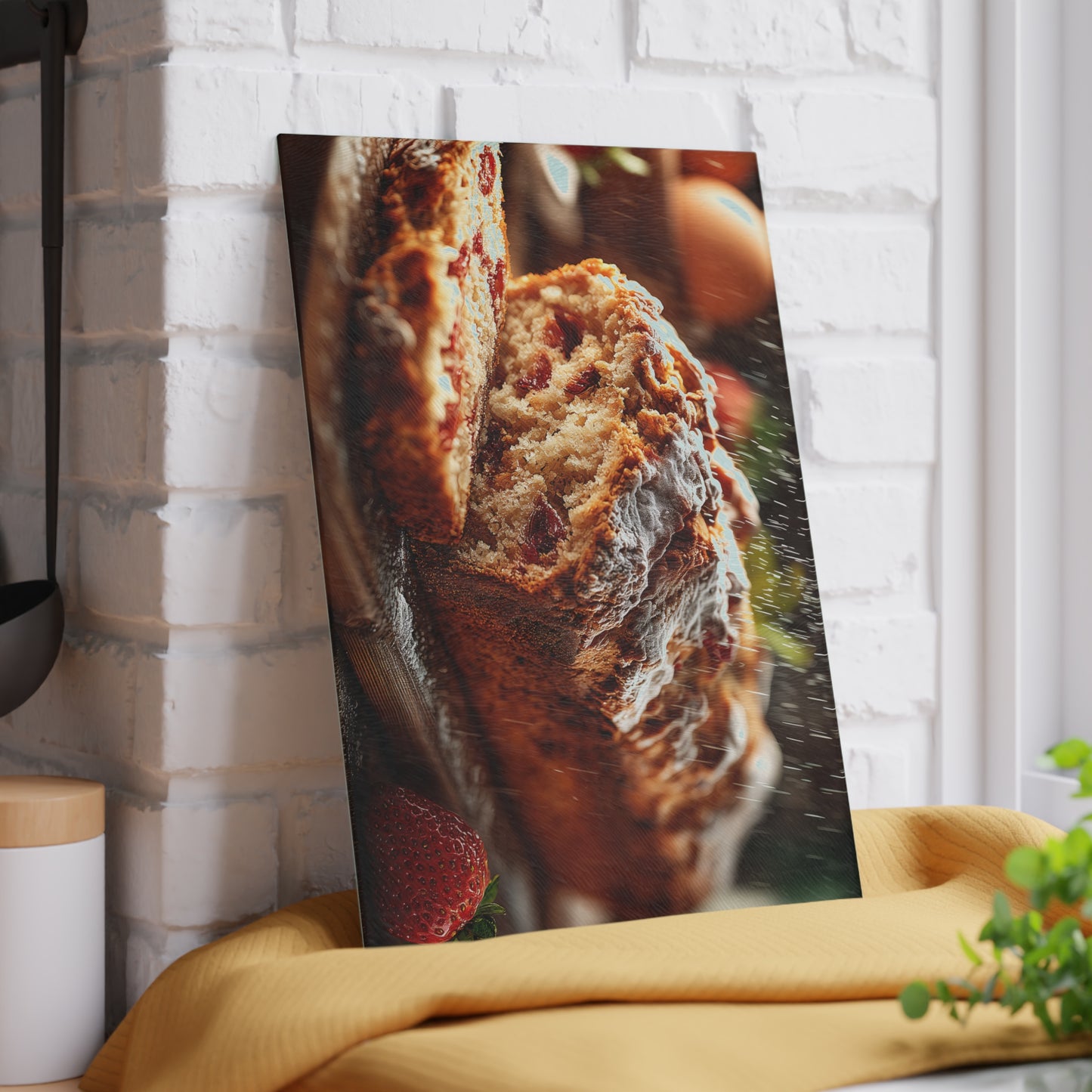 ๐โจ Strawberry Bread Rustic Cutting Board โ Sweet Charm for Your Kitchen ๐