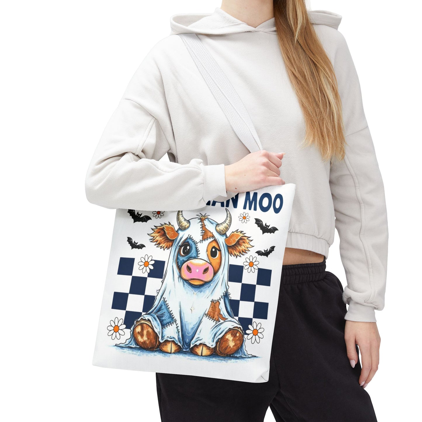 ๐ฎ Boo... I Mean Moo Cow Halloween Tote Bag โ Spooky Cute Farmhouse Fun ๐ป๐