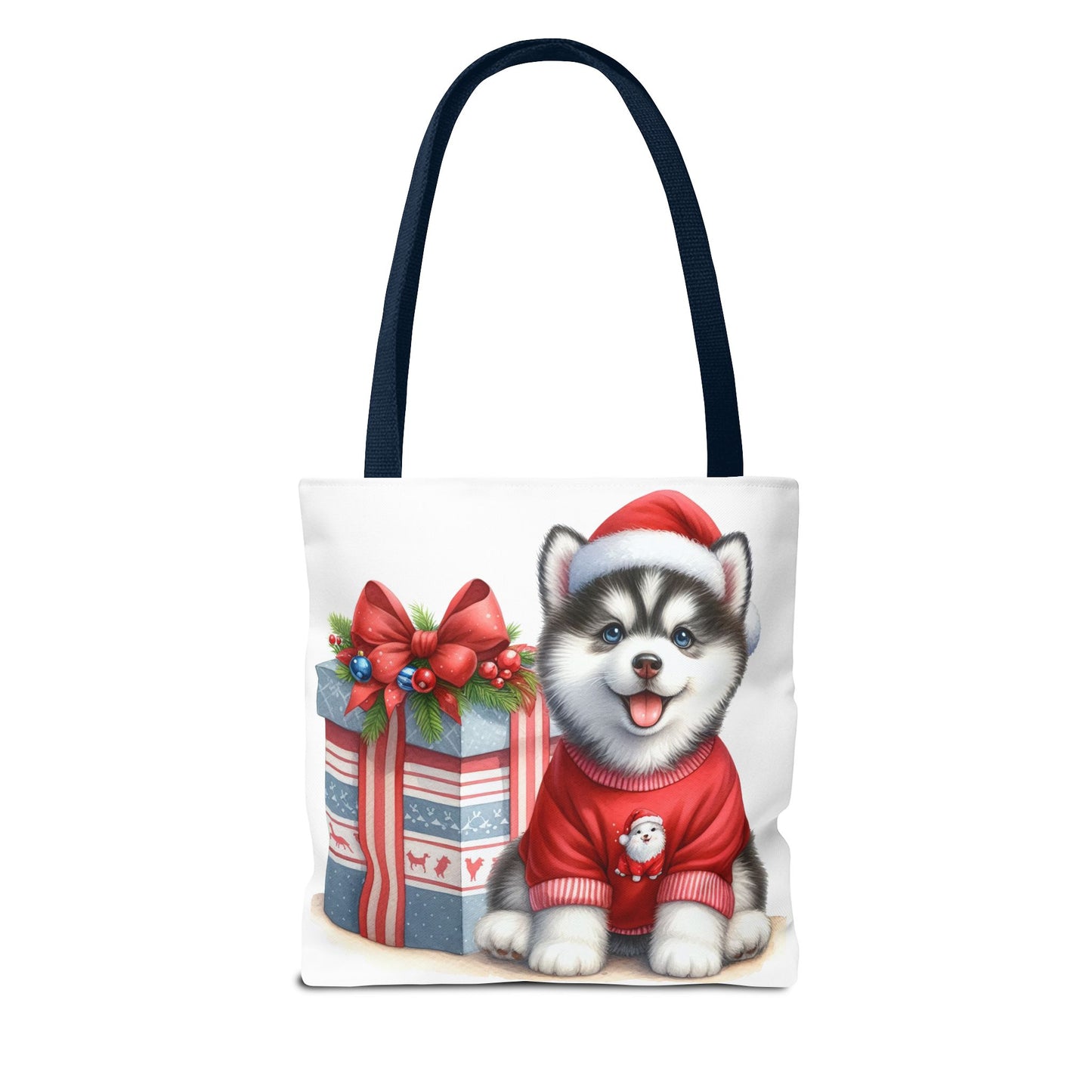 🎁 Christmas Husky Tote Bag – Festive Pup & Holiday Cheer in Every Carry 🎄