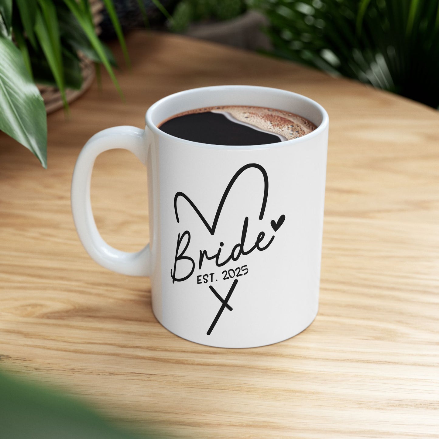 Taza de café para novias (EST. 2025): regalo de boda personalizado para la futura esposa