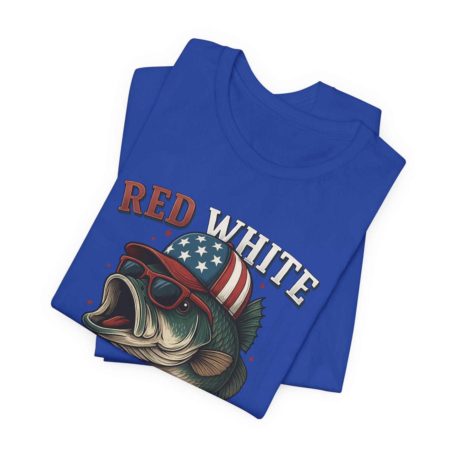 Divertida camiseta patriótica de pescado, con estampado rojo, blanco y negro, unisex, ideal para el 4 de julio, regalo para papá, ideal para barbacoas de verano.
