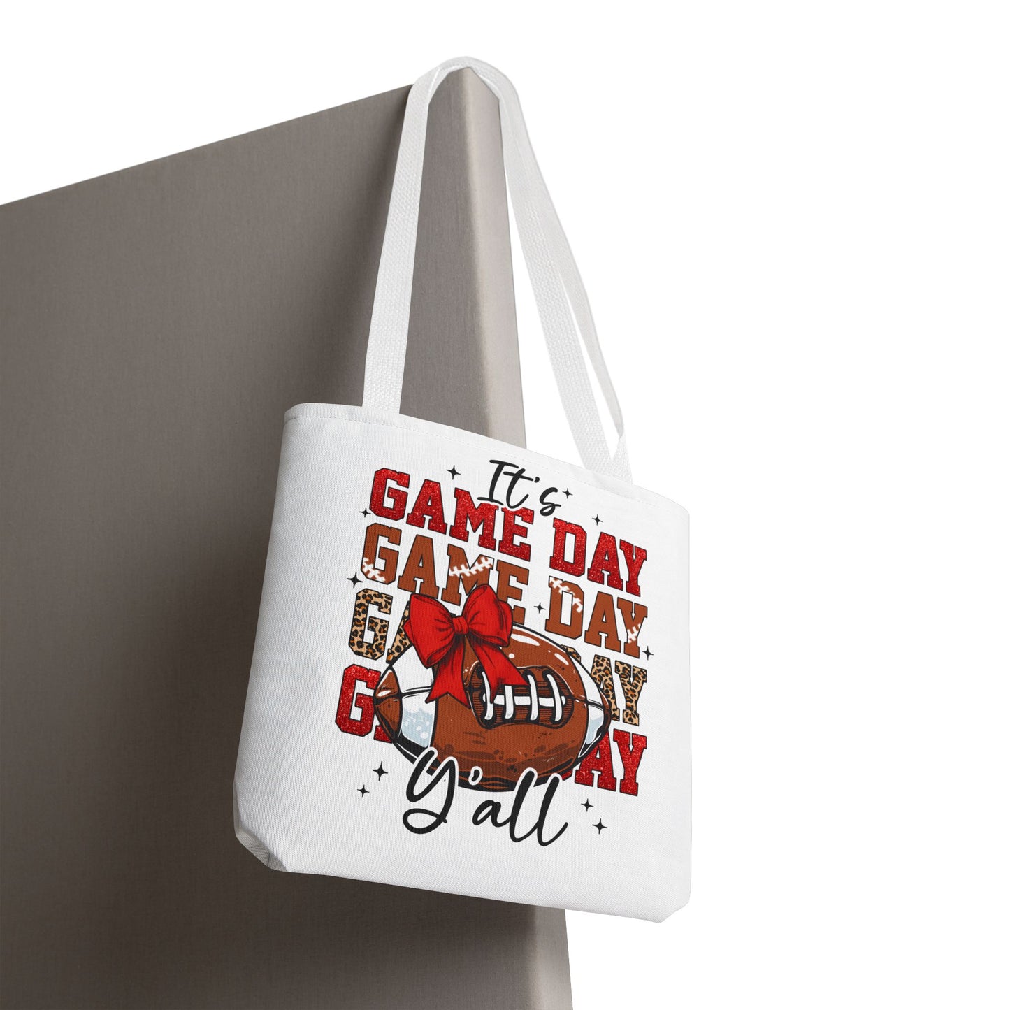 🏈 Game Day Red Bow Football Tote Bag – Sporty, Stylish, and Ready for Kickoff 🎀👜