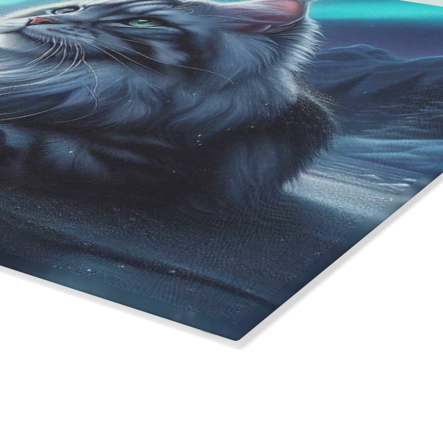 Maine Coon Cat Cutting Board, Cat Reflection Art, Glass Cutting Board, Cat Lover Gift, Beautiful Cat Decor, Elegant Cat Design, Cat Mom