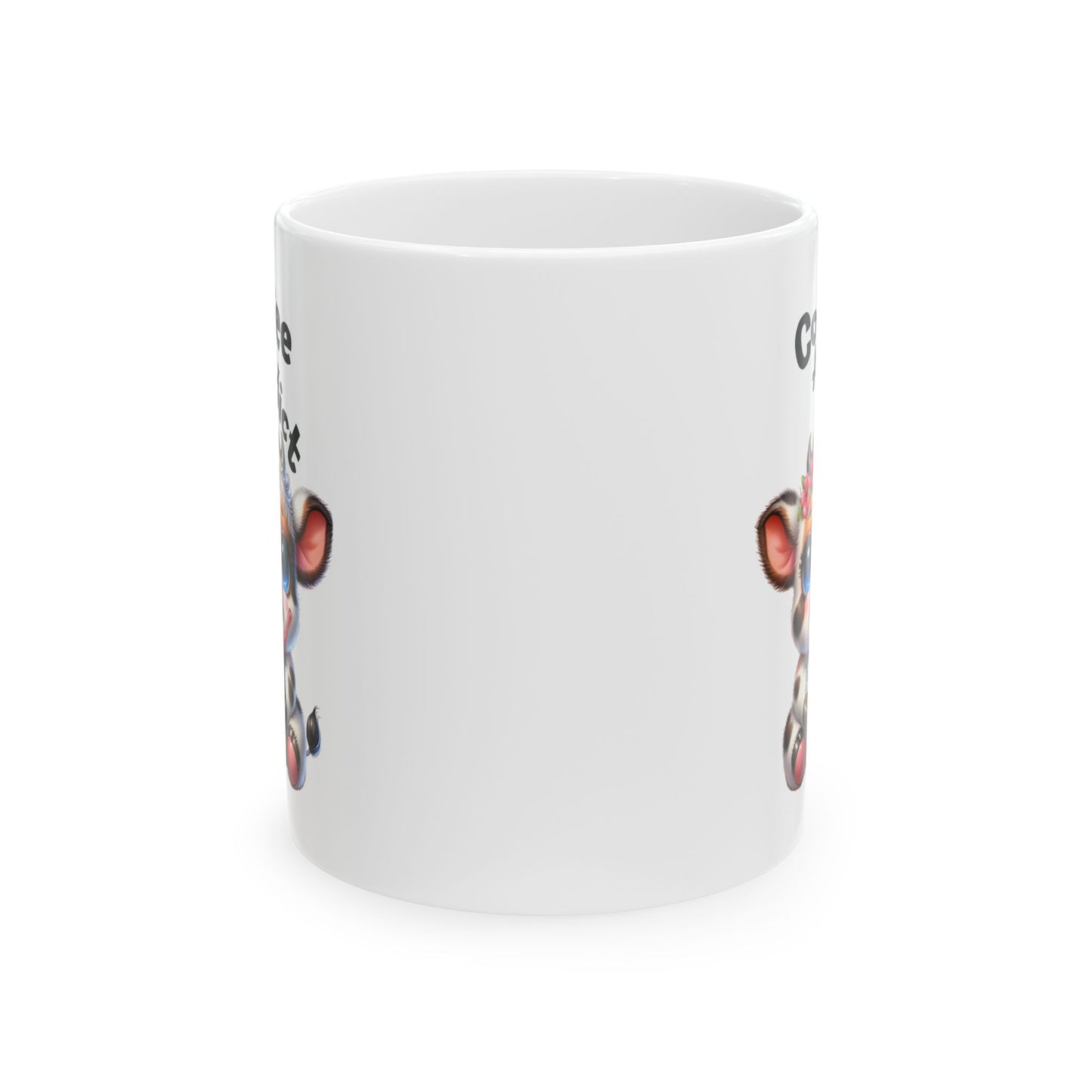 🌸 Vaca Flor y Café – Taza de Café Linda y Divertida para Amantes de los Animales 🐄☕