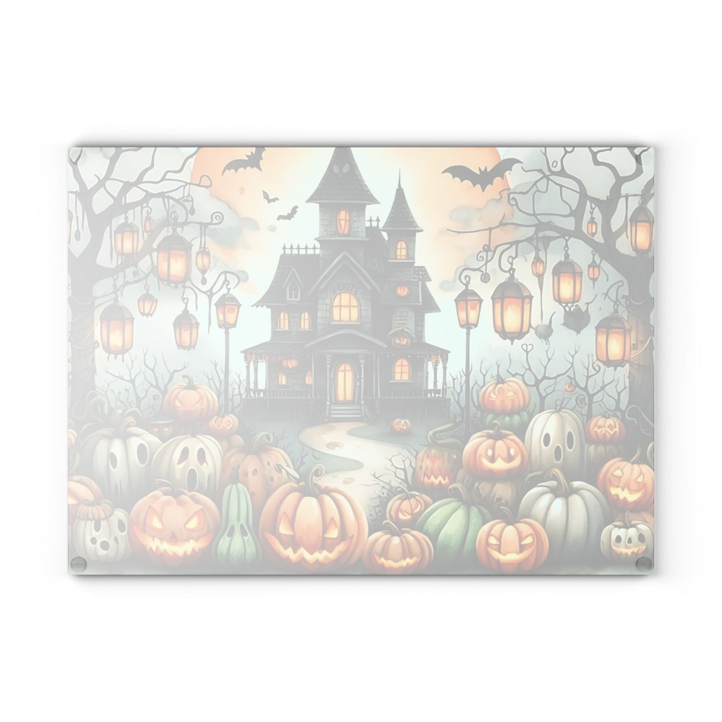 🎃👻 Haunted Halloween Mansion Cutting Board – Spooky Elegance for Your Kitchen 👻🎃
