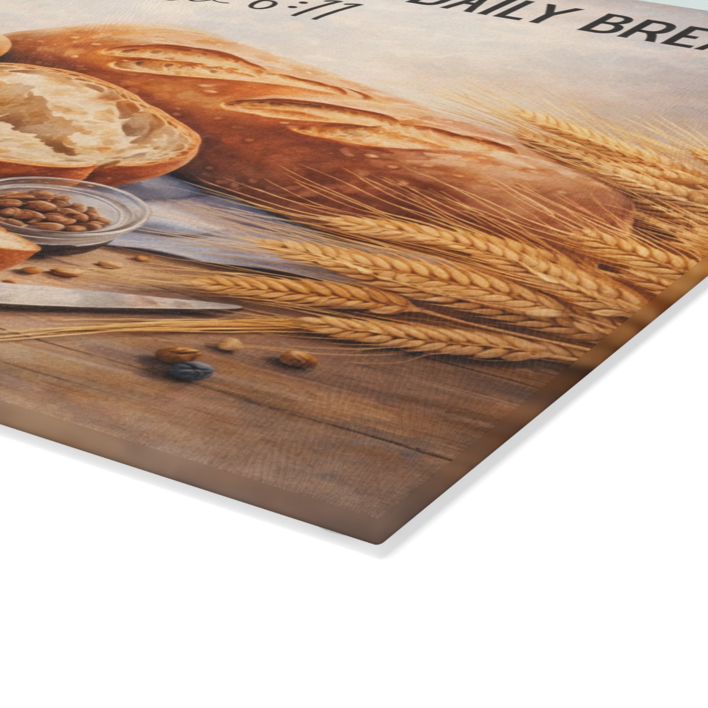 Give Us This Day Our Daily Bread Glass Cutting Board – Matthew 6:11 Faith-Inspired Kitchen Art