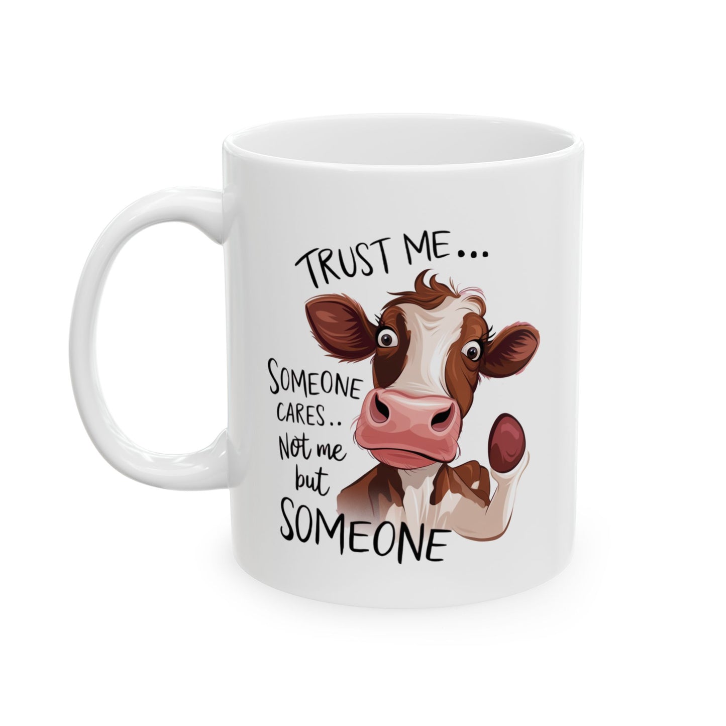 Confía en mí... No en mí, sino en alguien: divertida taza de vaca para almas sarcásticas ☕
