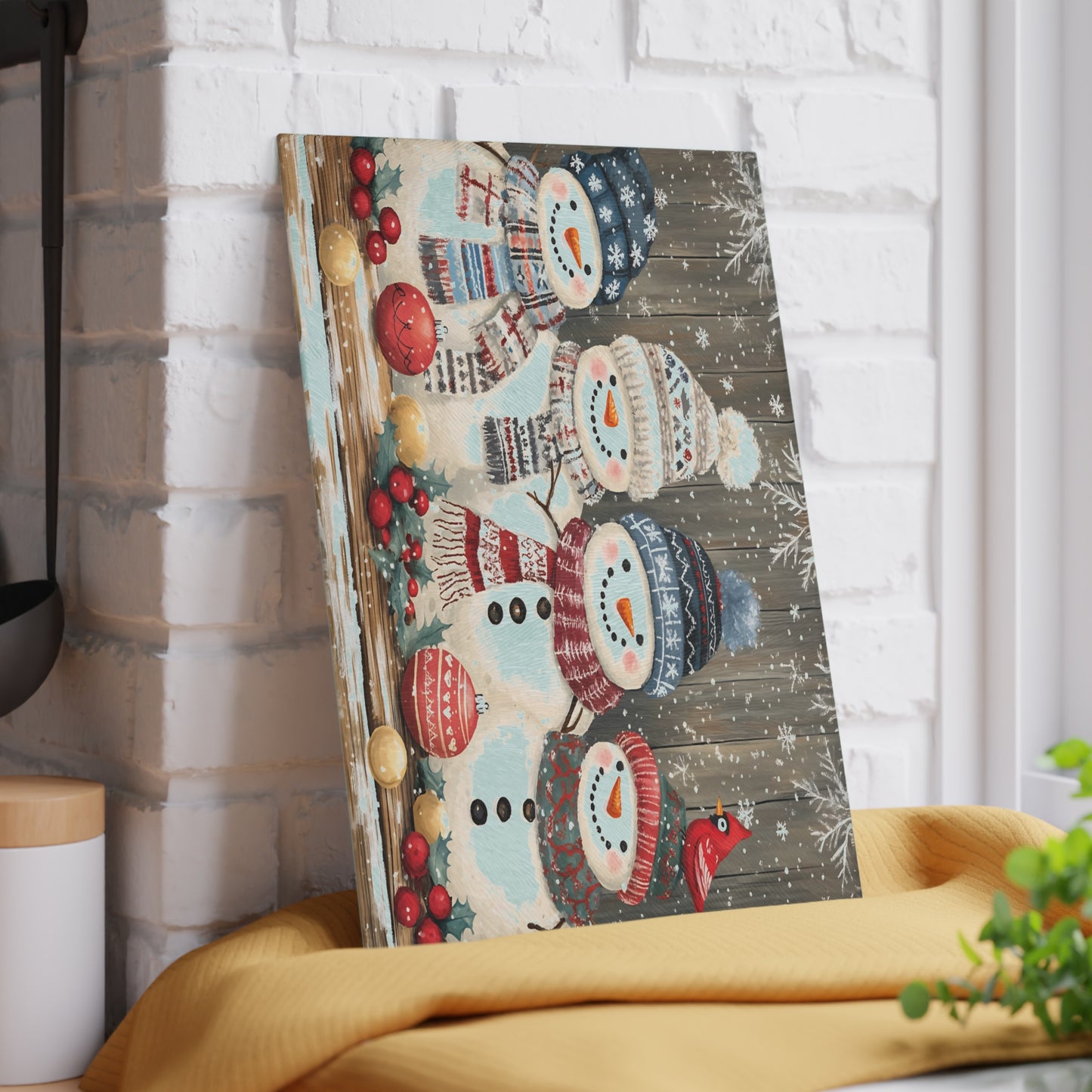 ⛄❄️ Festive Snowmen Cutting Board – Cozy Holiday Charm for Your Kitchen ❄️⛄