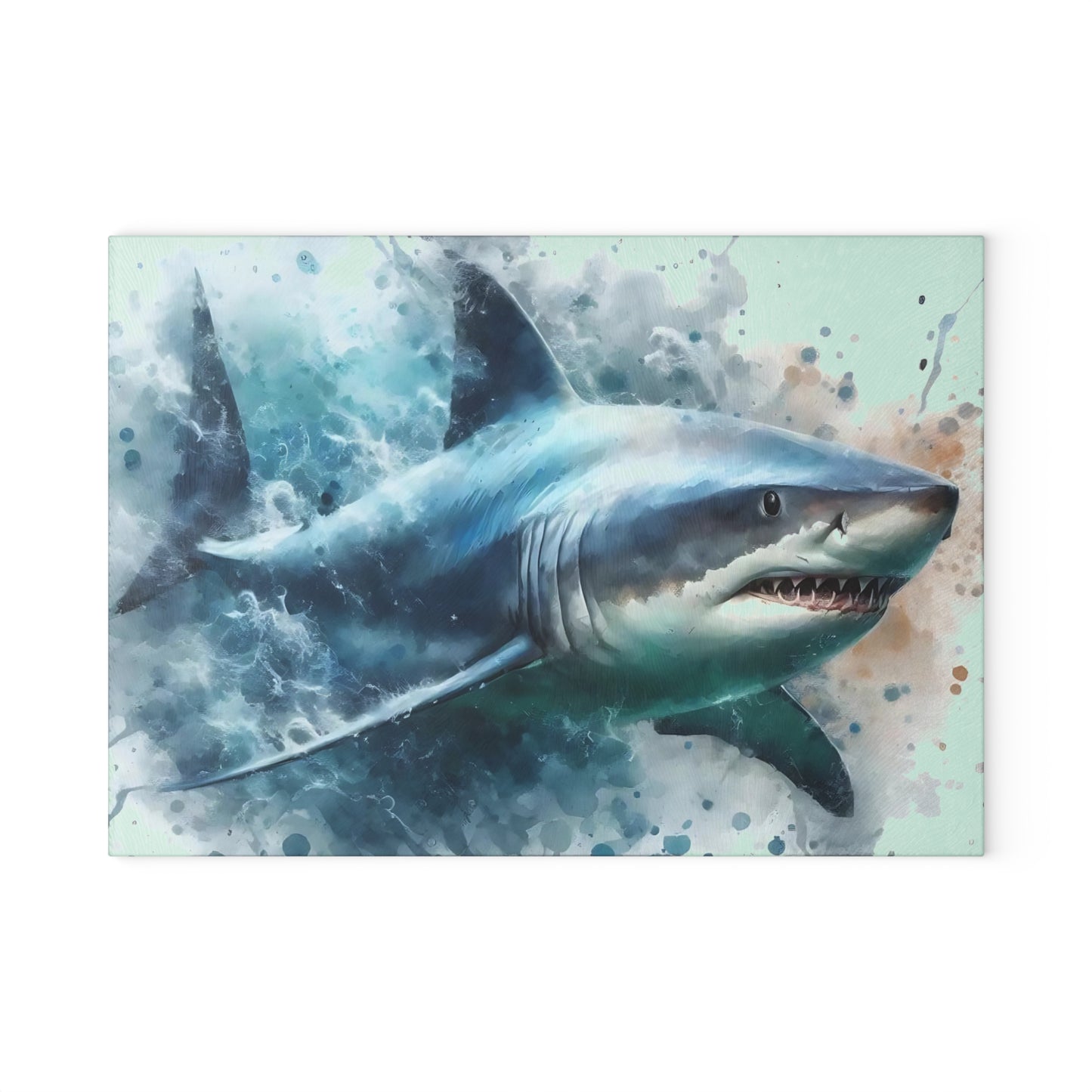 Shark kitchen decor, ocean theme cutting board, shark gift idea, shark lover gift, shark-themed gift, unique cutting board