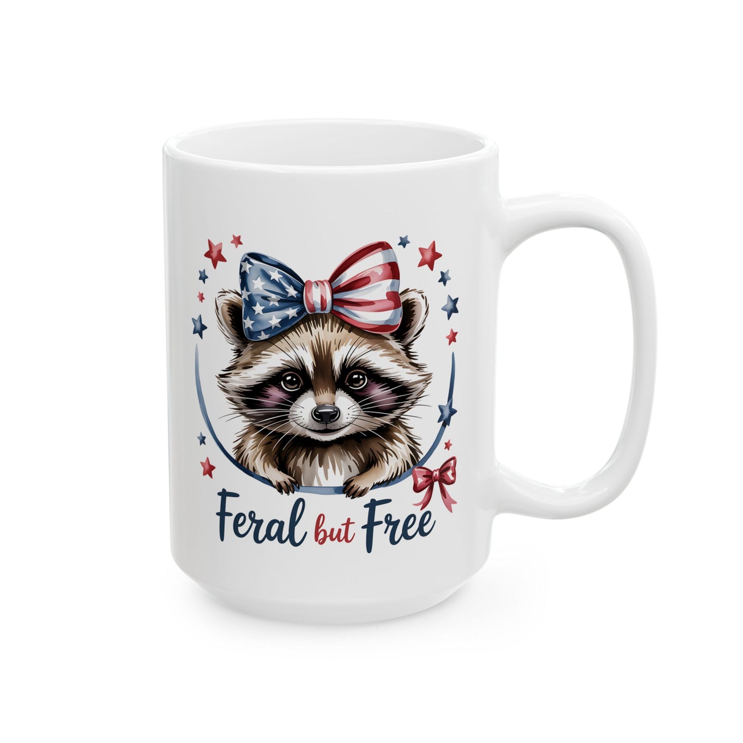 Taza "Mapache Salvaje pero Libre": ¡Celebra el espíritu de la libertad con esta adorable taza! EE. UU.