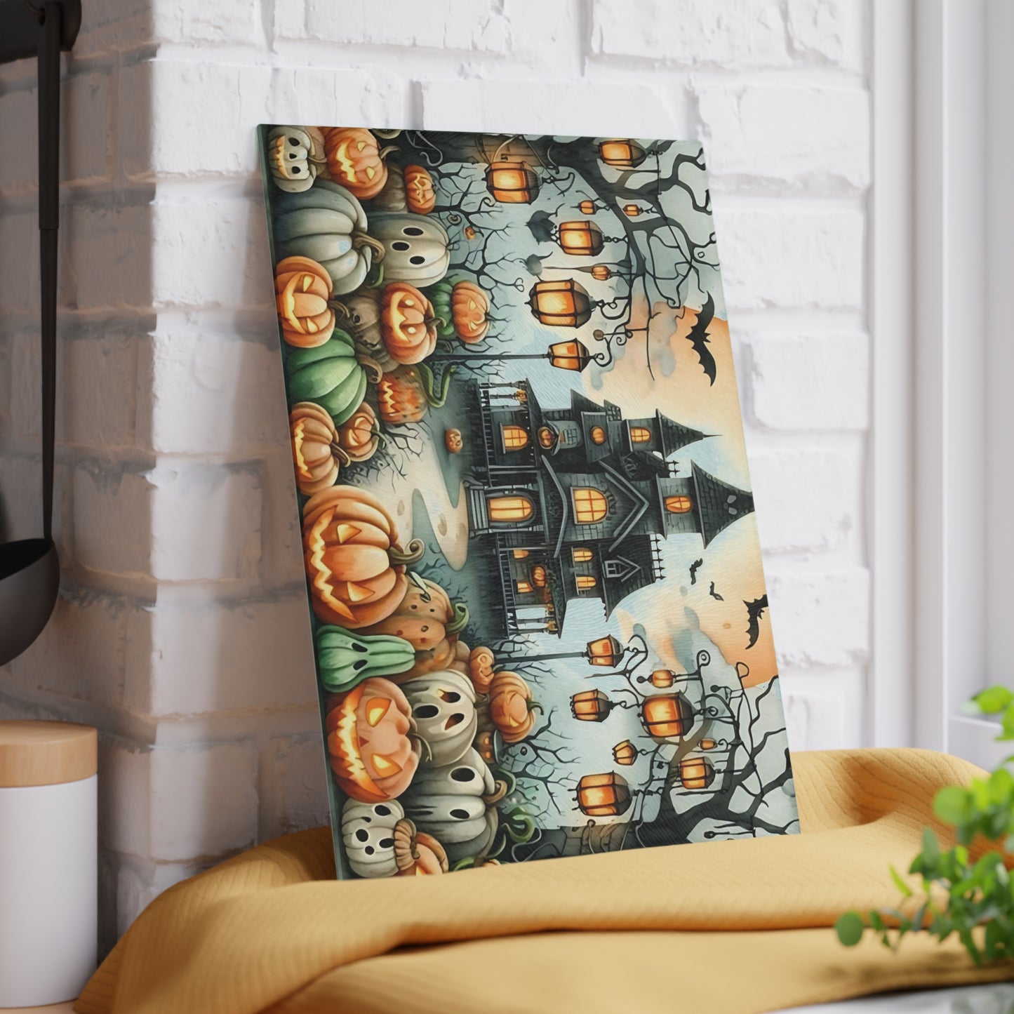 🎃👻 Haunted Halloween Mansion Cutting Board – Spooky Elegance for Your Kitchen 👻🎃