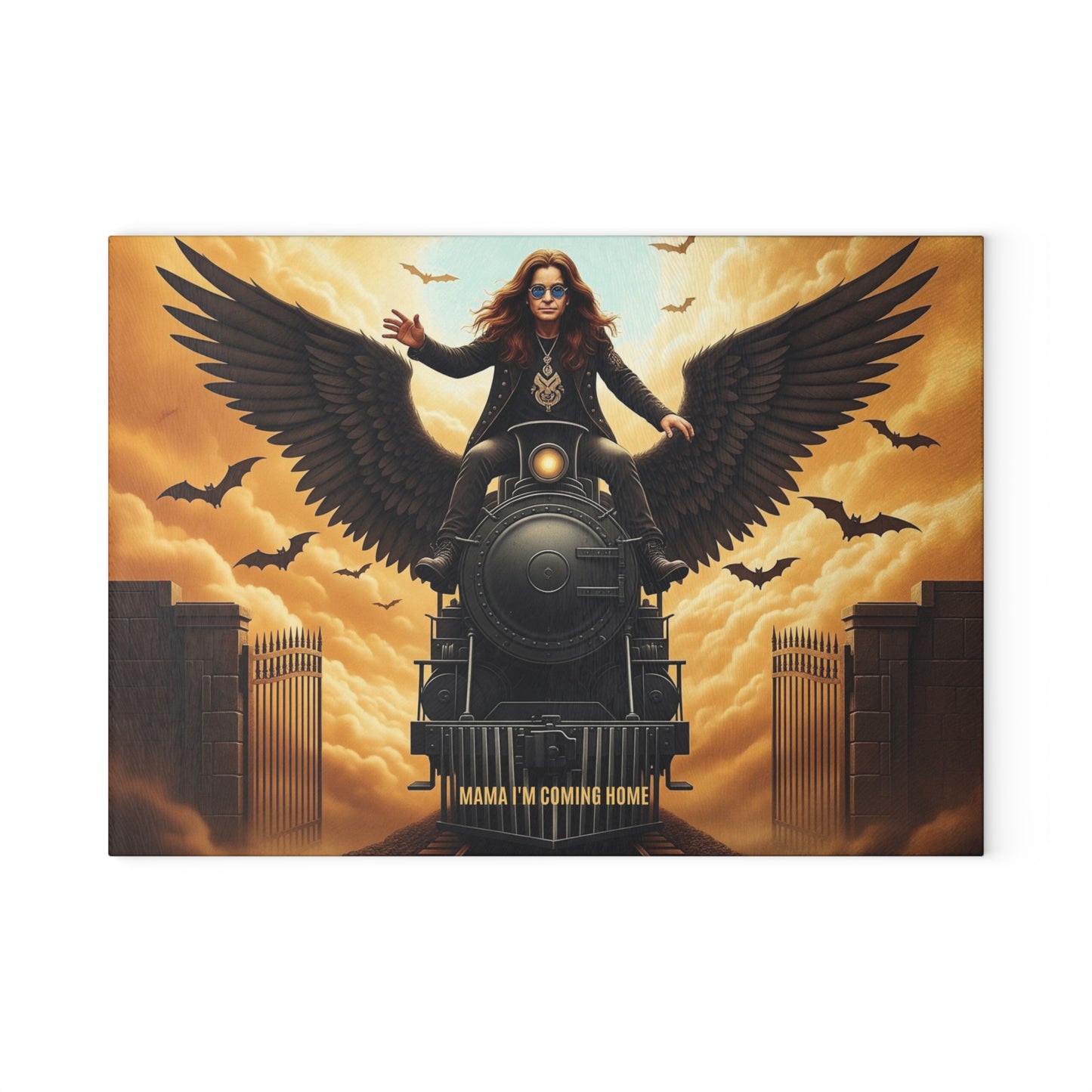 🖤🔥 Ride the Midnight Flame Cutting Board – Dark Elegance Meets Fiery Energy 🕯️🛤️