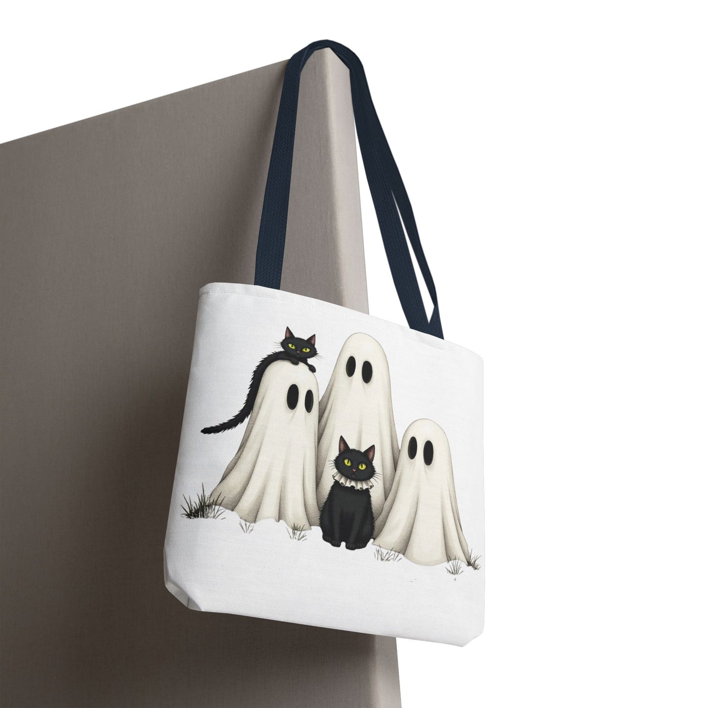 ๐โโฌ Ghosts & Black Cats Halloween Tote Bag โ Spooky Chic Retro Vibes ๐ป๐